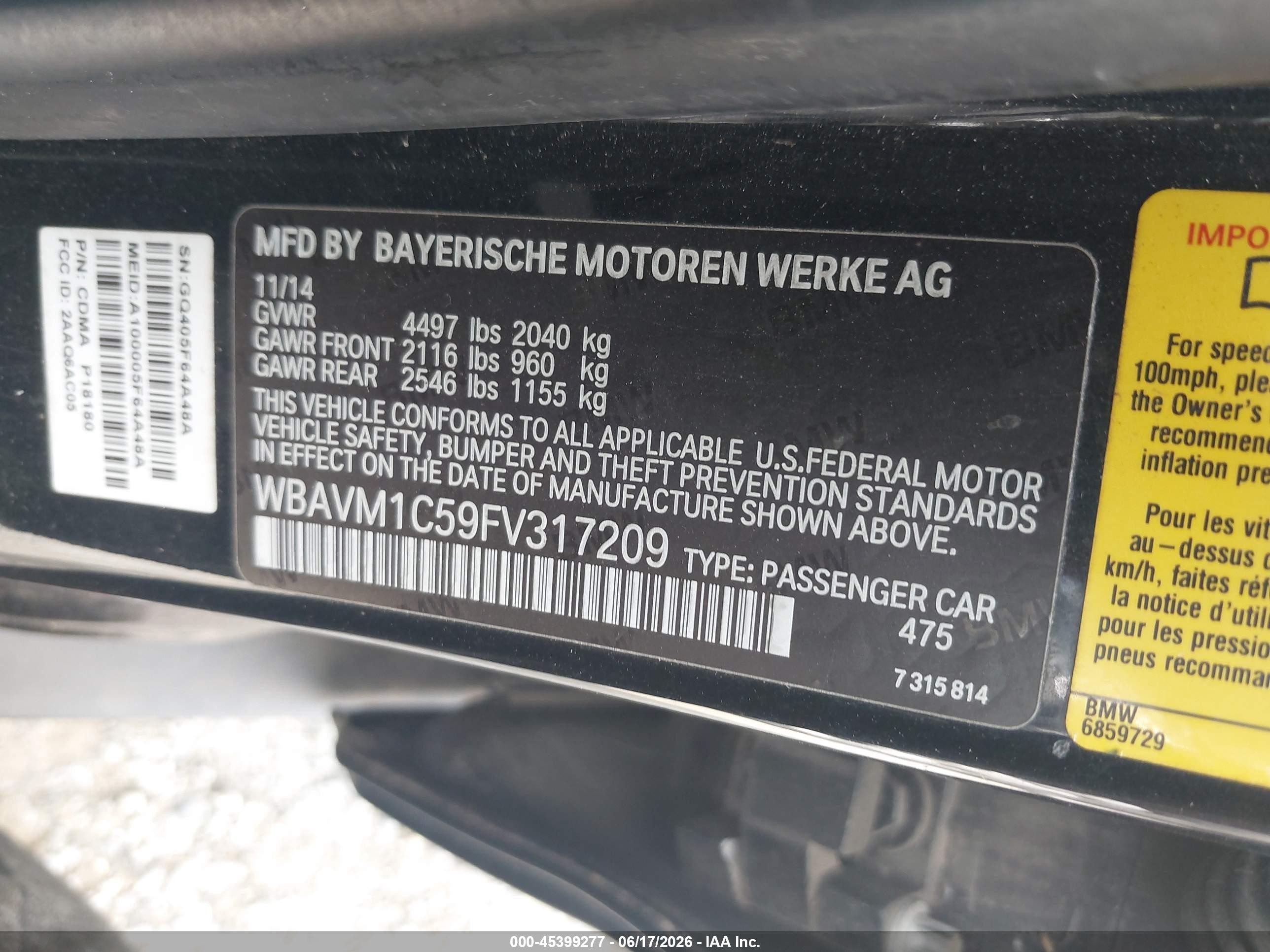 2015 Bmw X1 Sdrive28i Black vin: WBAVM1C59FV317209
