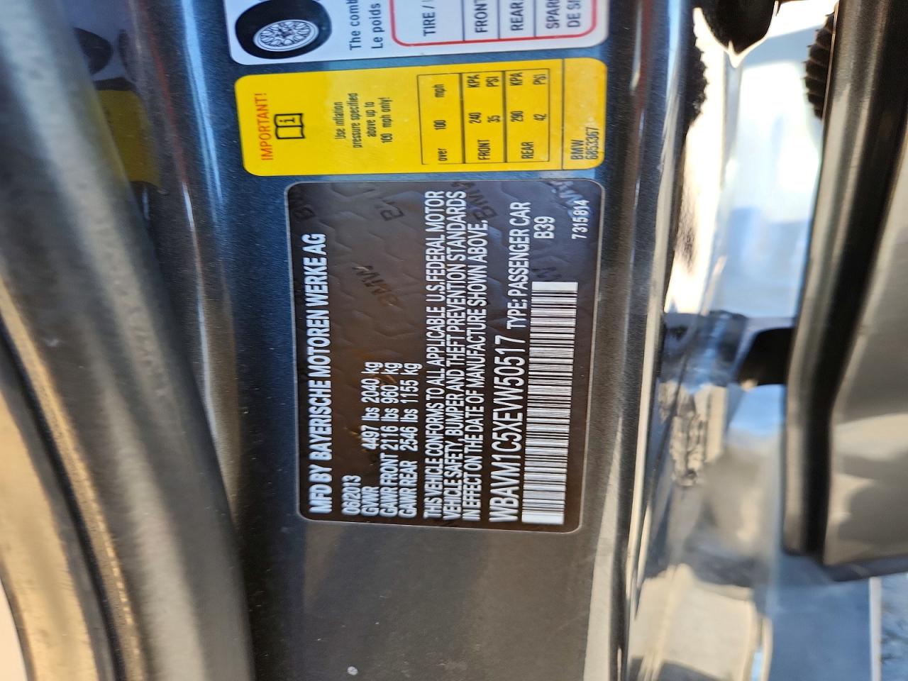 2014 Bmw X1 Sdrive28i Charcoal vin: WBAVM1C5XEVW50517