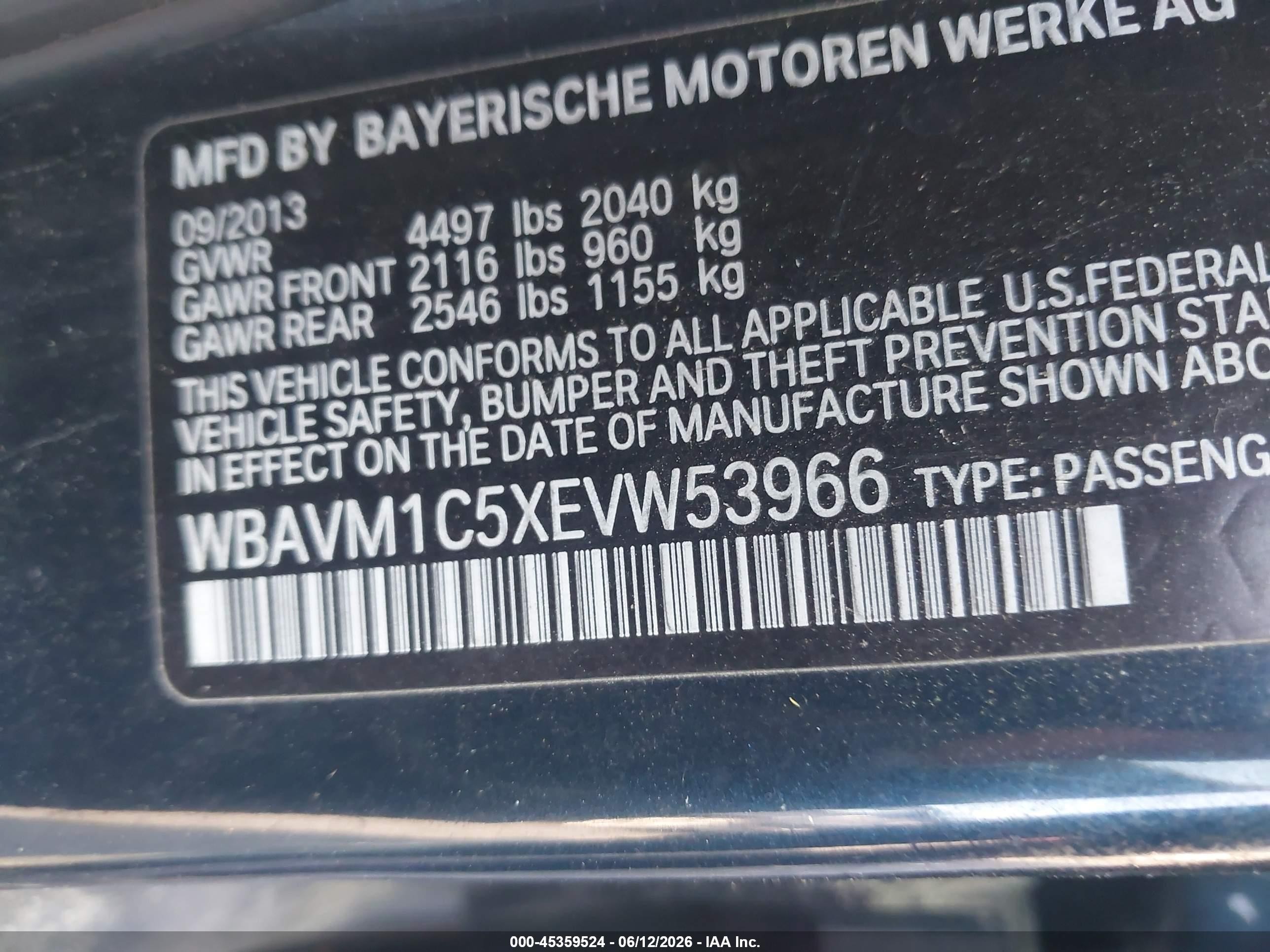 2014 Bmw X1 Sdrive28i Blue vin: WBAVM1C5XEVW53966