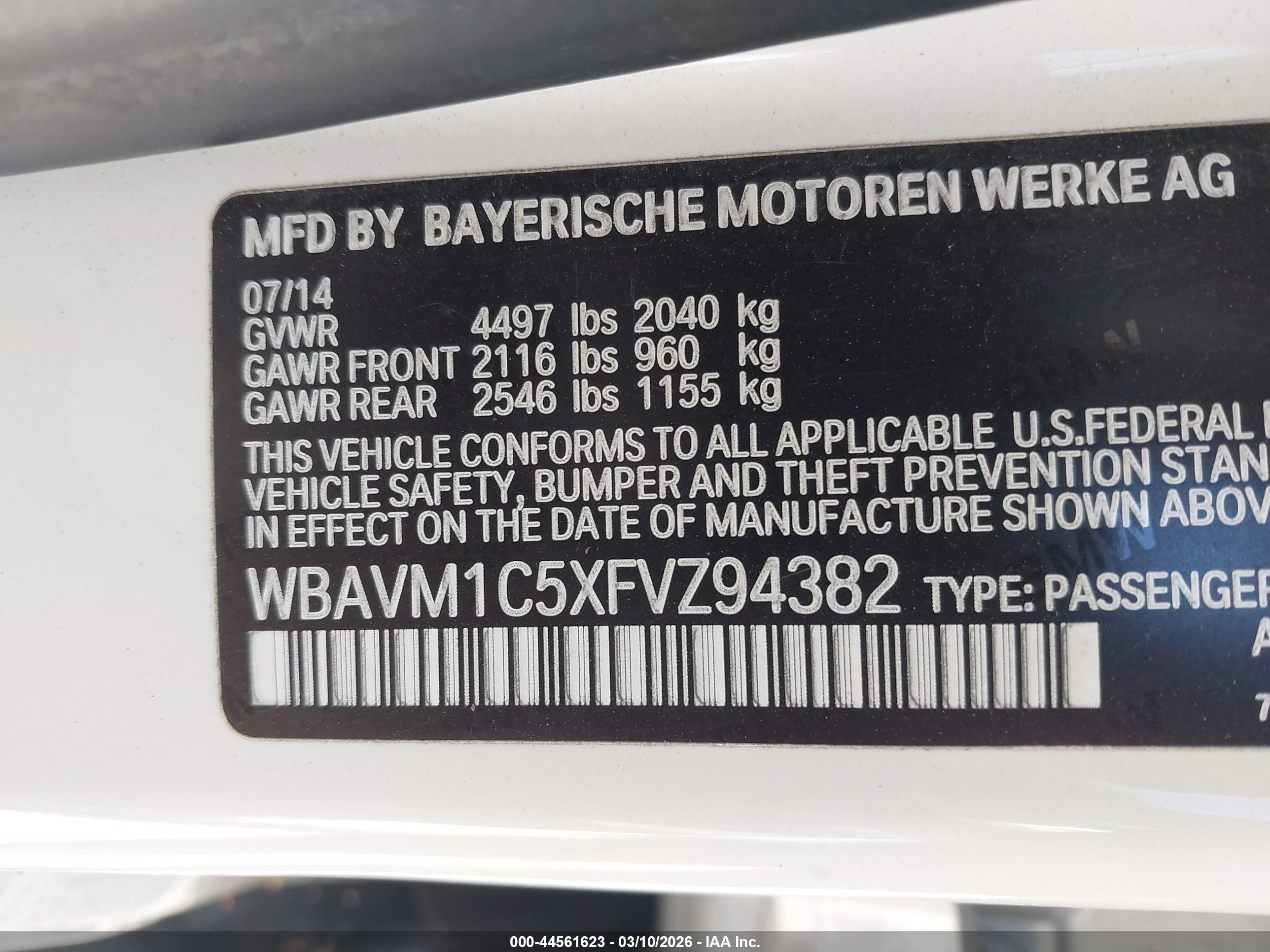 2015 Bmw X1 Sdrive28i White vin: WBAVM1C5XFVZ94382