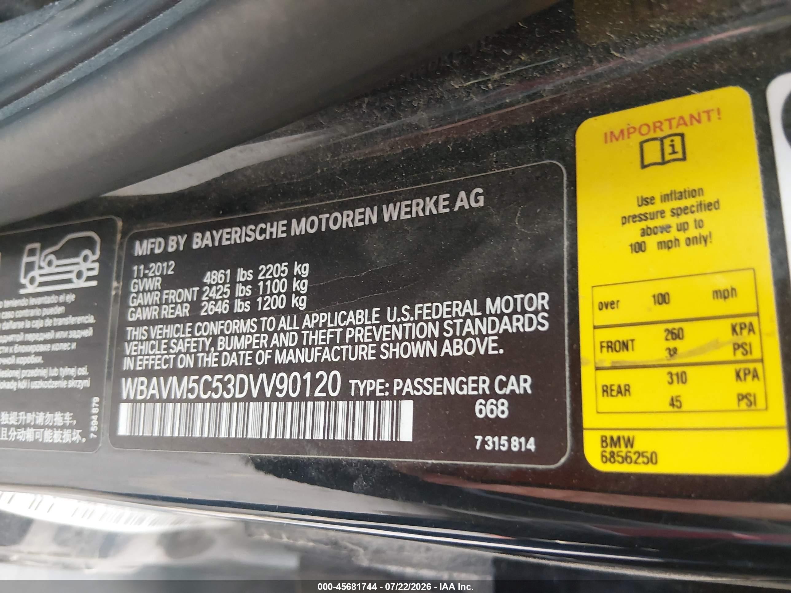 2013 Bmw X1 Xdrive35i Black vin: WBAVM5C53DVV90120