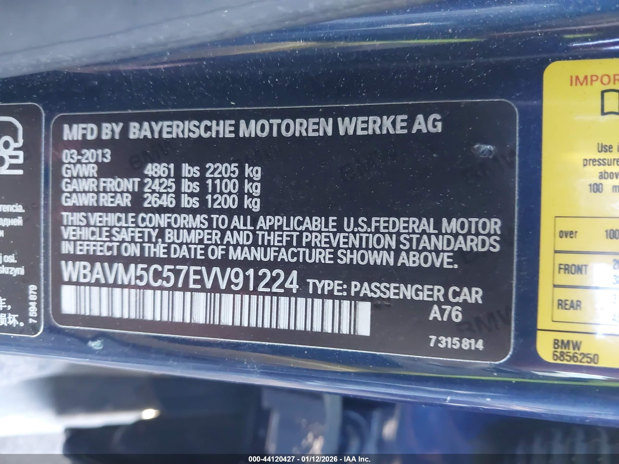 2014 Bmw X1 Xdrive35i Blue vin: WBAVM5C57EVV91224