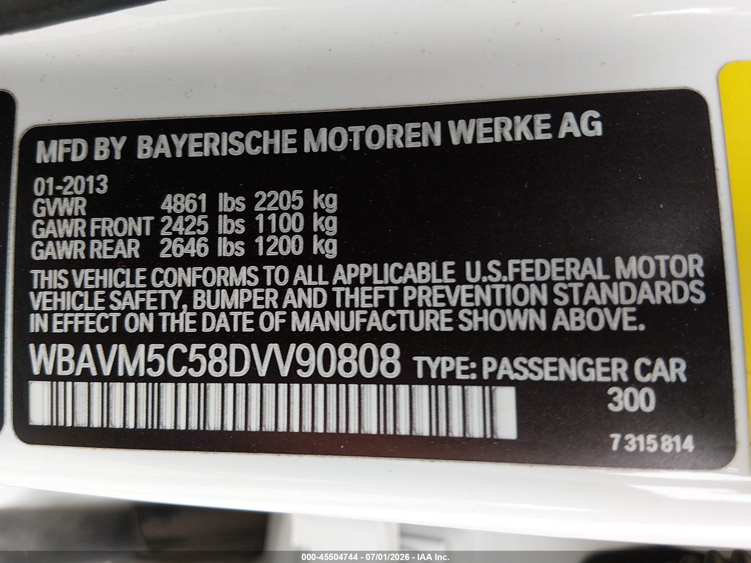 2013 Bmw X1 Xdrive35i Белый vin: WBAVM5C58DVV90808