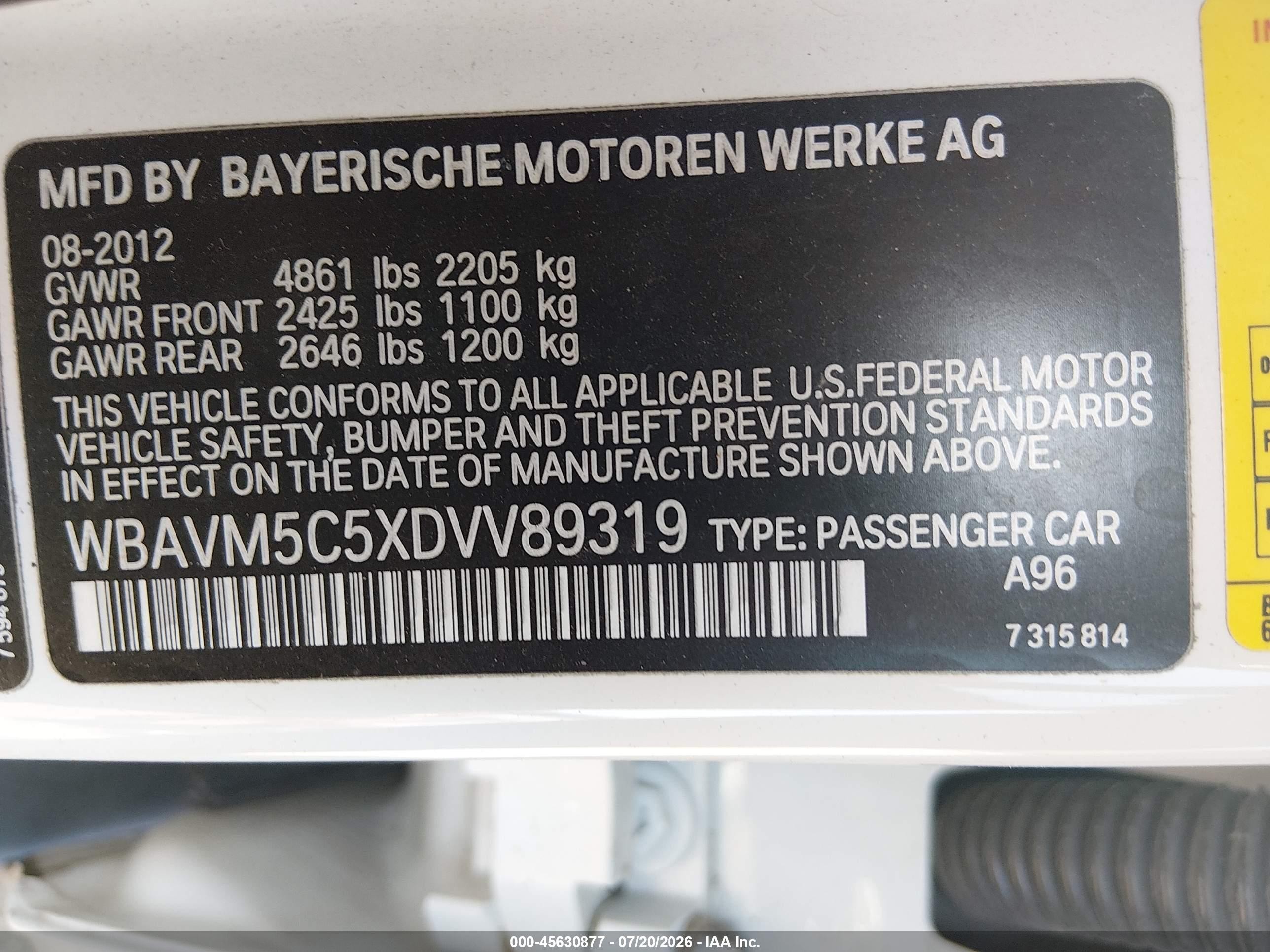 2013 Bmw X1 Xdrive35i White vin: WBAVM5C5XDVV89319