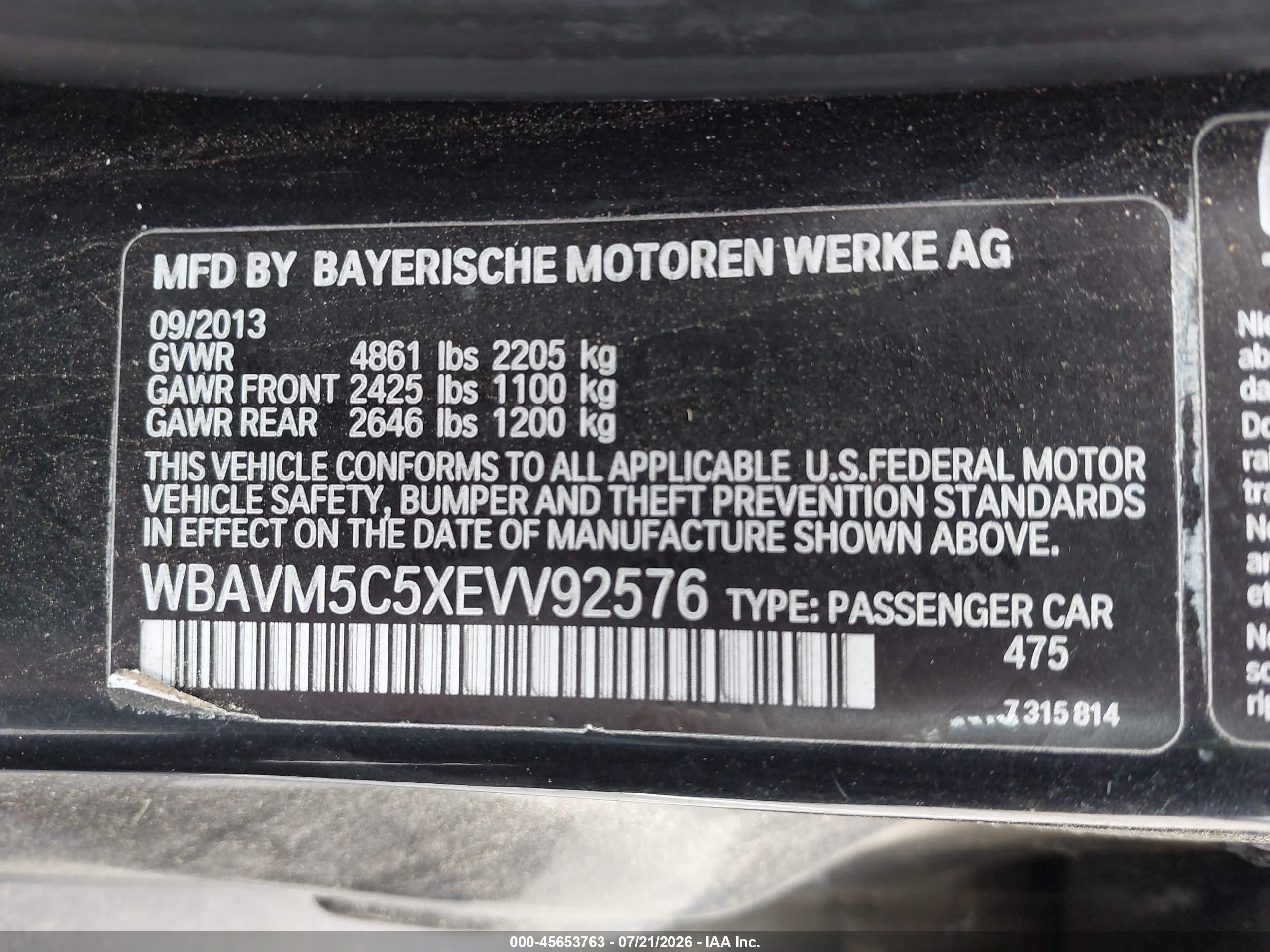 2014 Bmw X1 Xdrive35i Black vin: WBAVM5C5XEVV92576