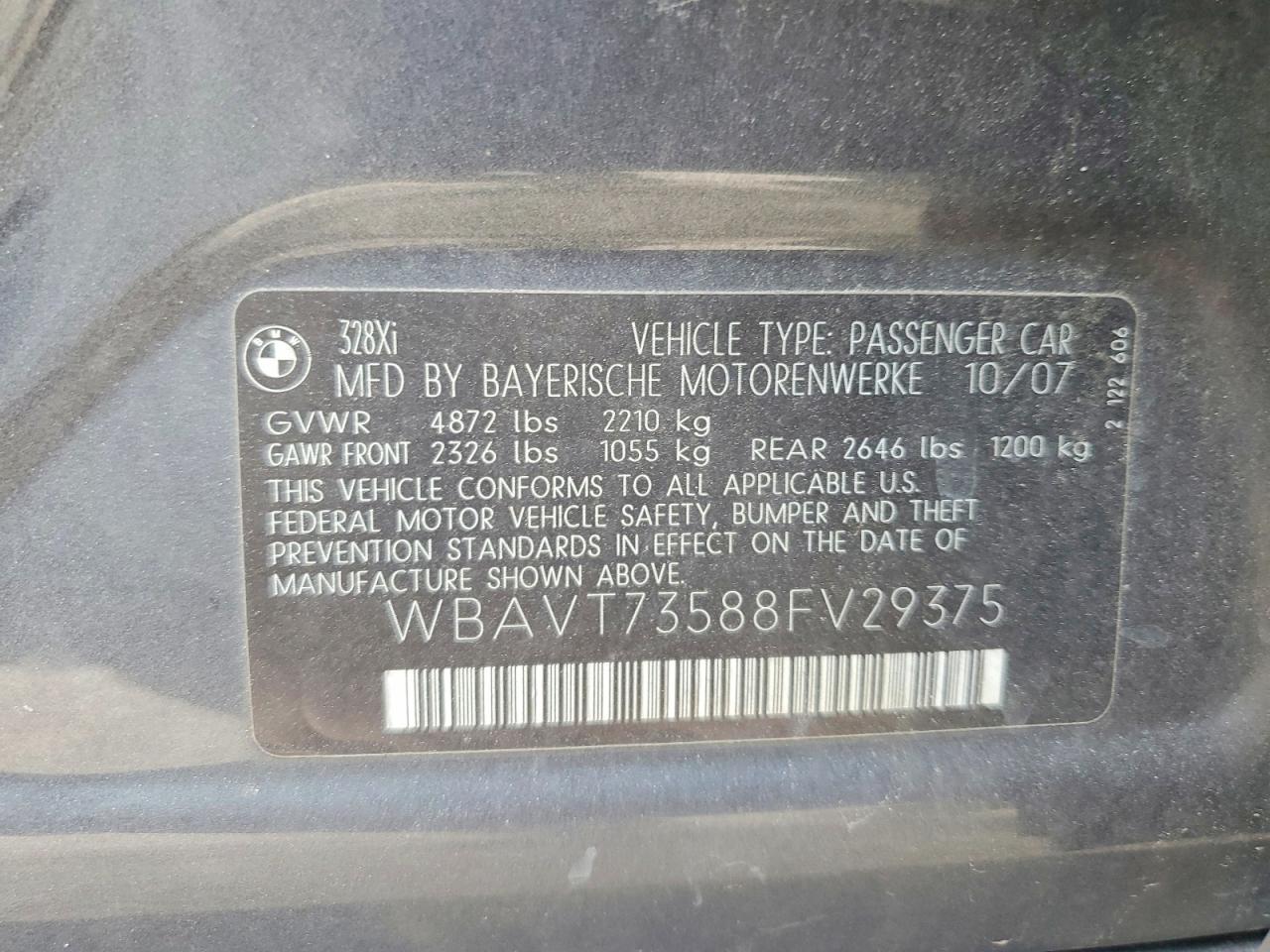 2008 Bmw 328 Xit Gray vin: WBAVT73588FV29375