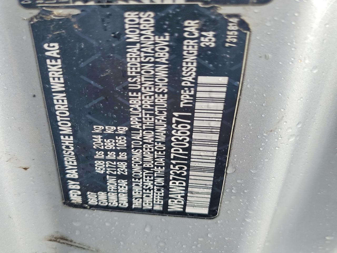 2007 Bmw 335 I Серебряный vin: WBAWB73517P036671