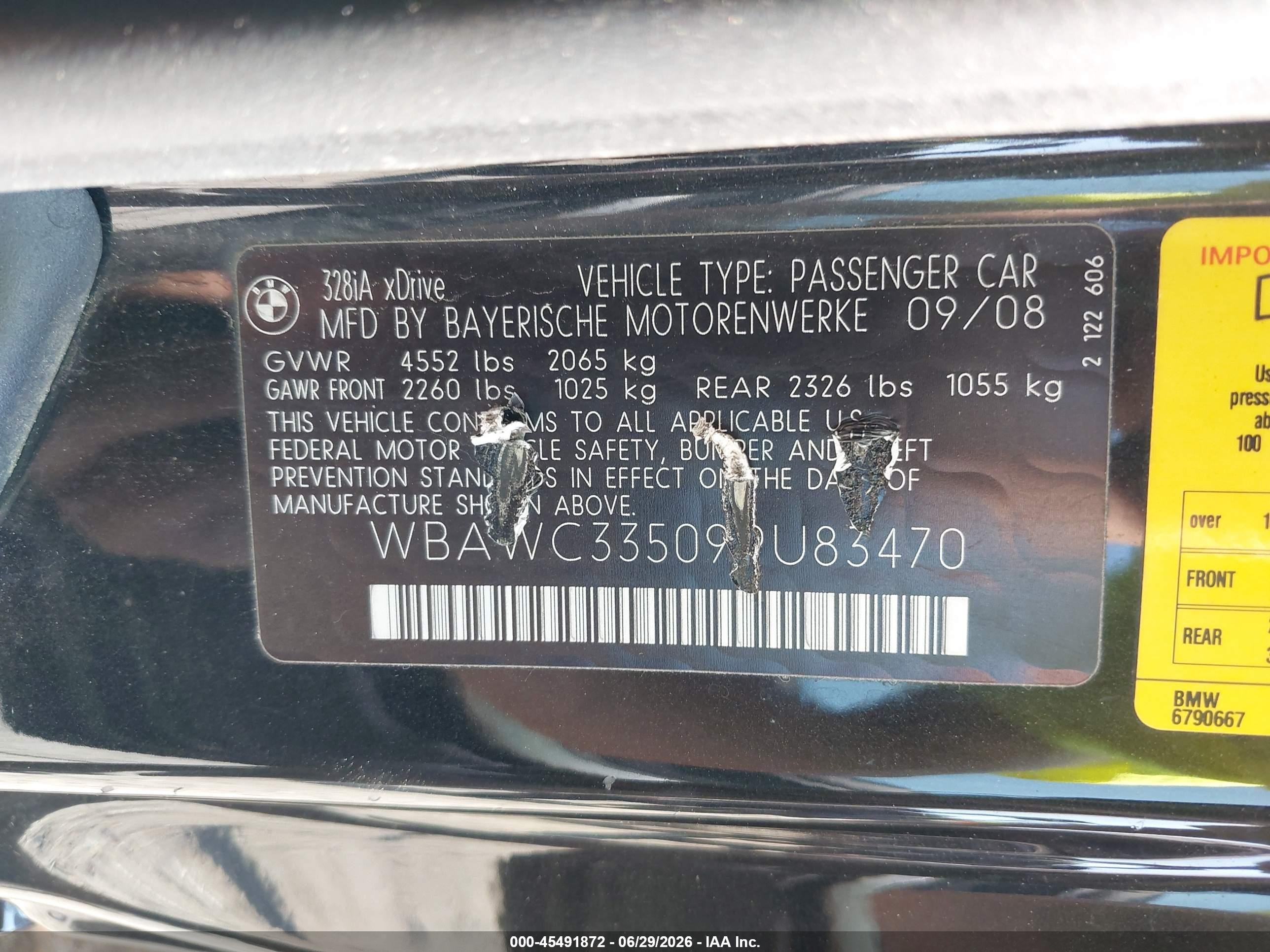2009 Bmw 328i Xdrive Black vin: WBAWC33509PU83470