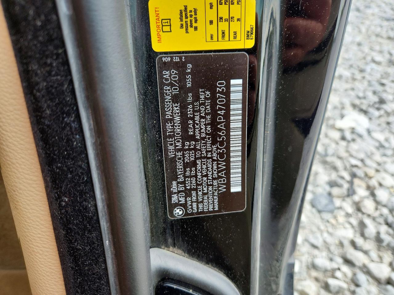 2010 Bmw 328 Xi Black vin: WBAWC3C56AP470730