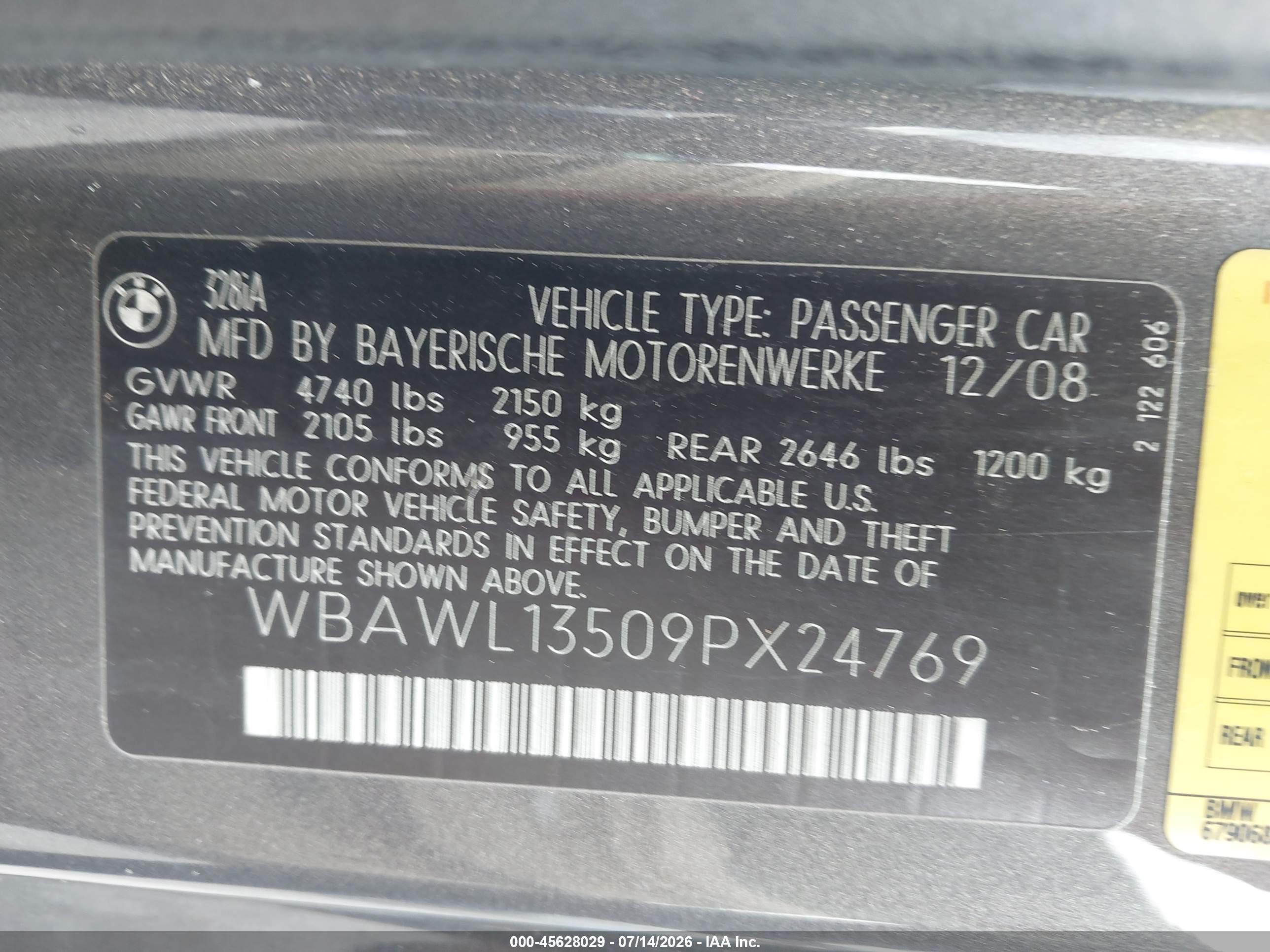 2009 Bmw 328i   Gray vin: WBAWL13509PX24769