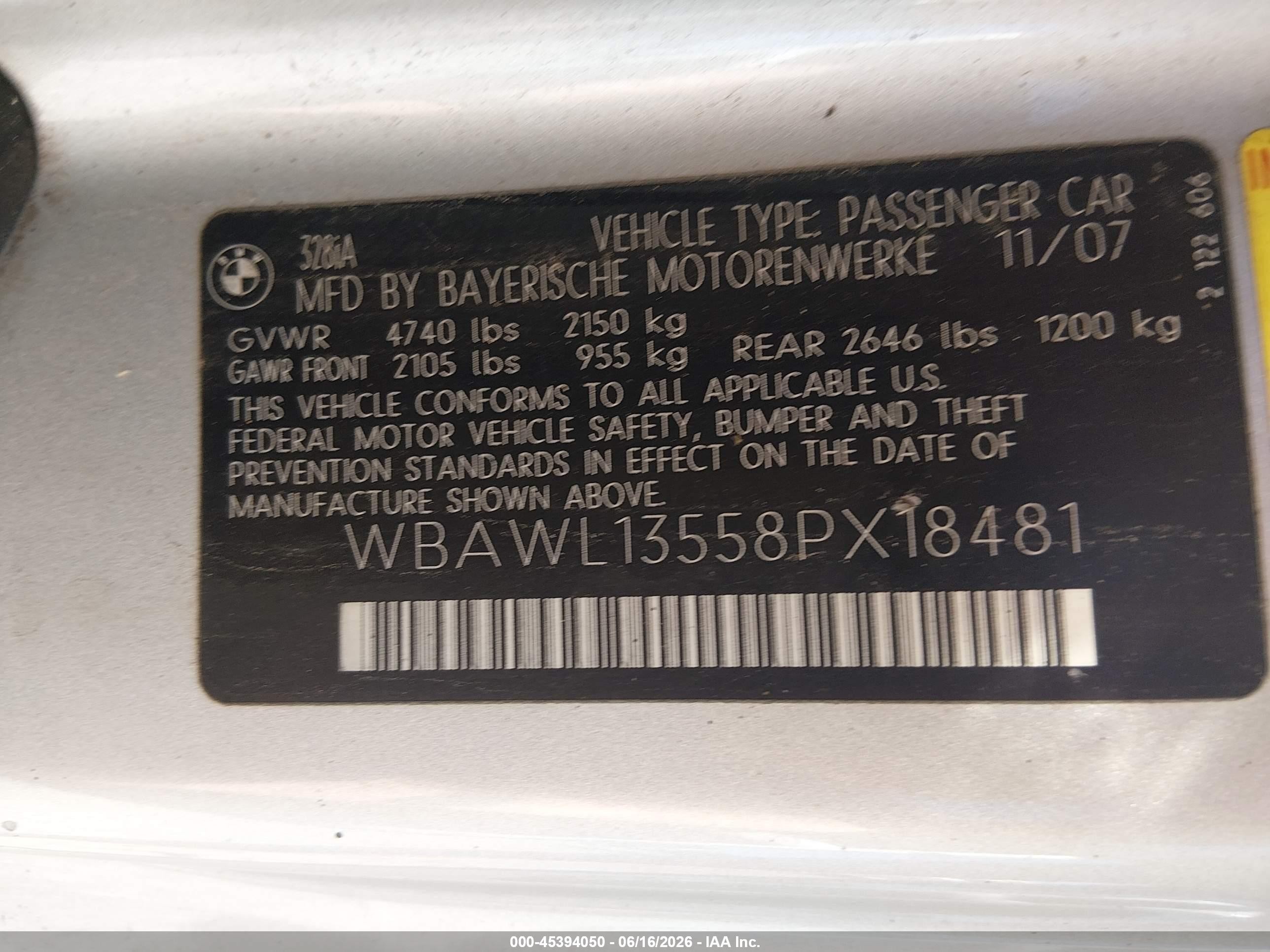 2008 Bmw 328i   Silver vin: WBAWL13558PX18481