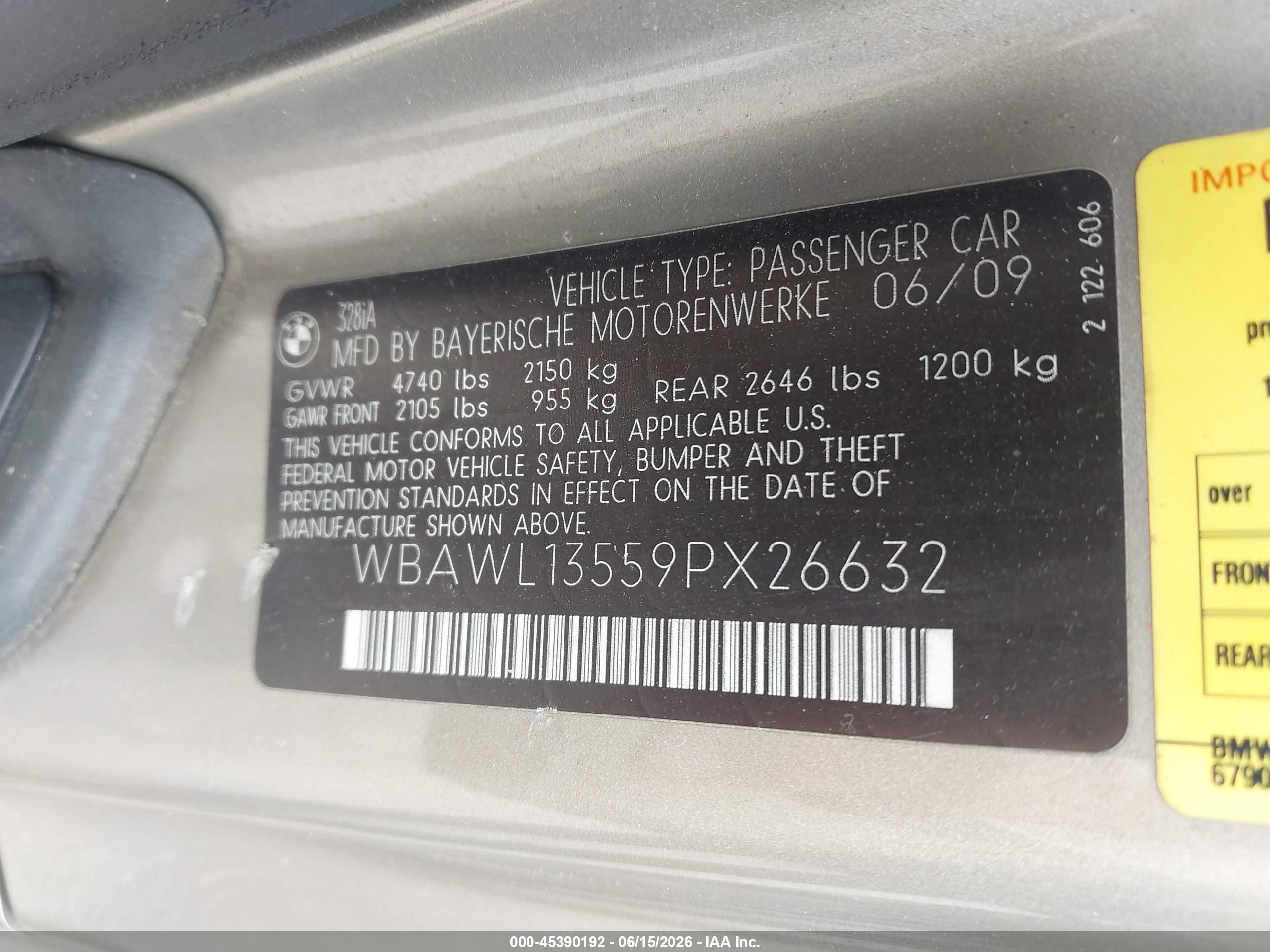 2009 Bmw 328i   Gold vin: WBAWL13559PX26632