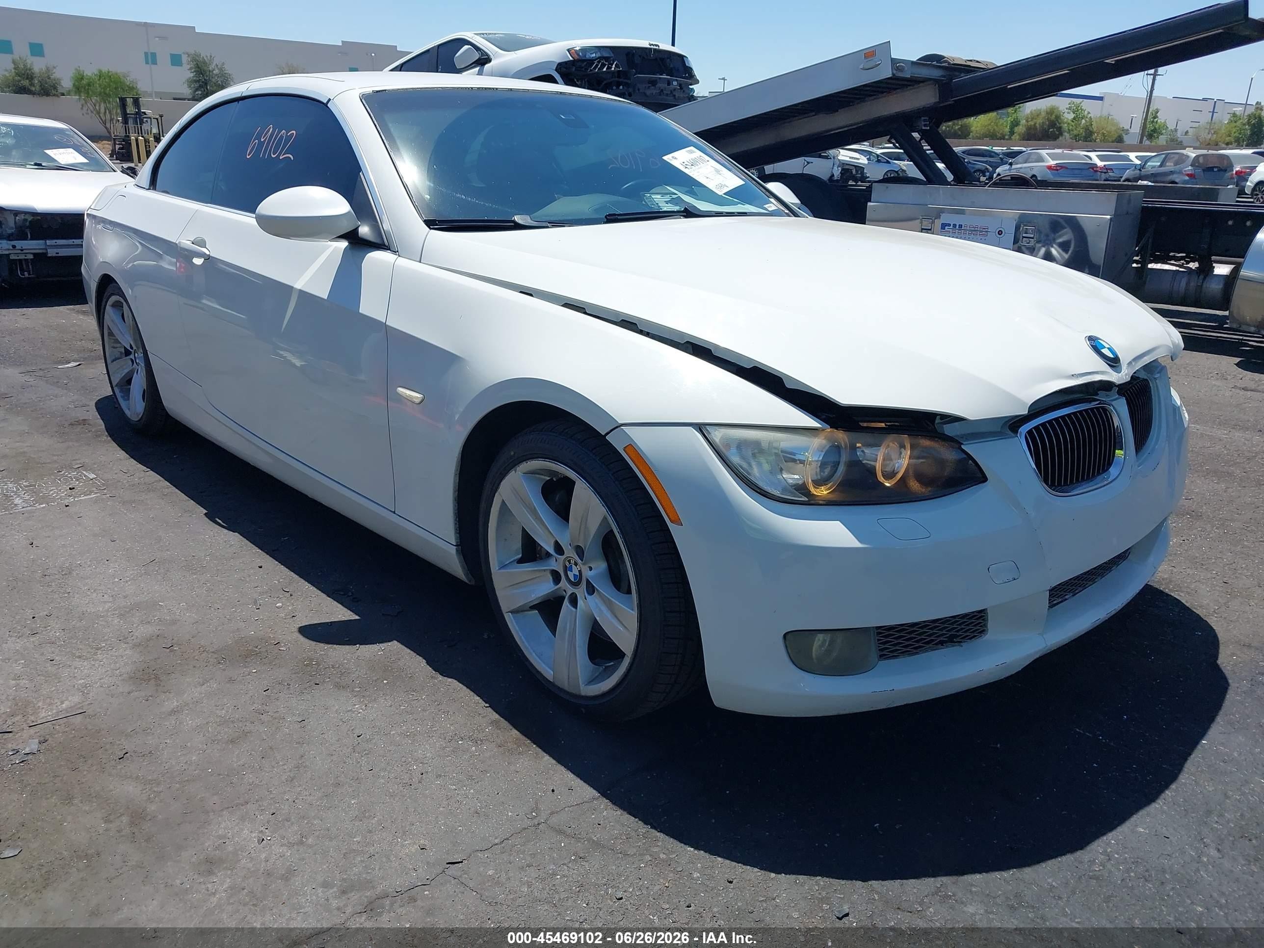 2008 Bmw 335i White vin: WBAWL735X8PX54833