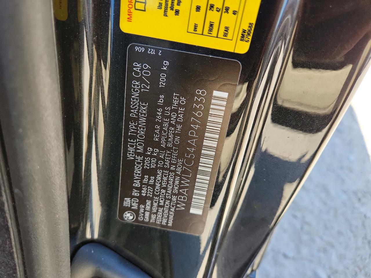 2010 Bmw 335 I Black vin: WBAWL7C54AP476338