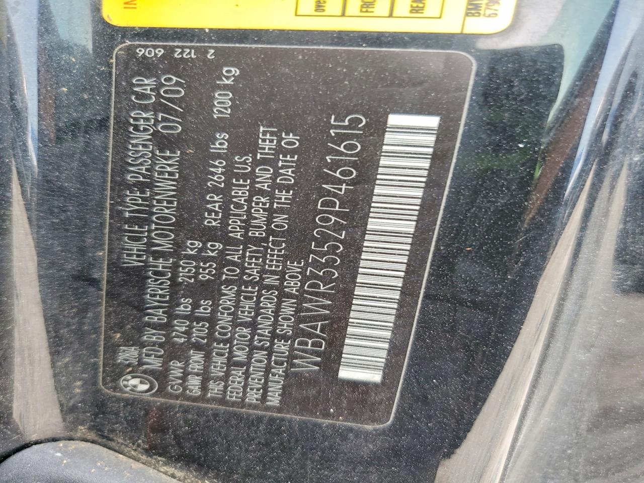 2009 Bmw 328 I Sulev Black vin: WBAWR33529P461615
