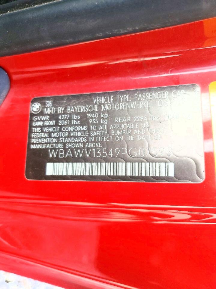2009 Bmw Motorrad 328 Red vin: WBAWV13549PG07595