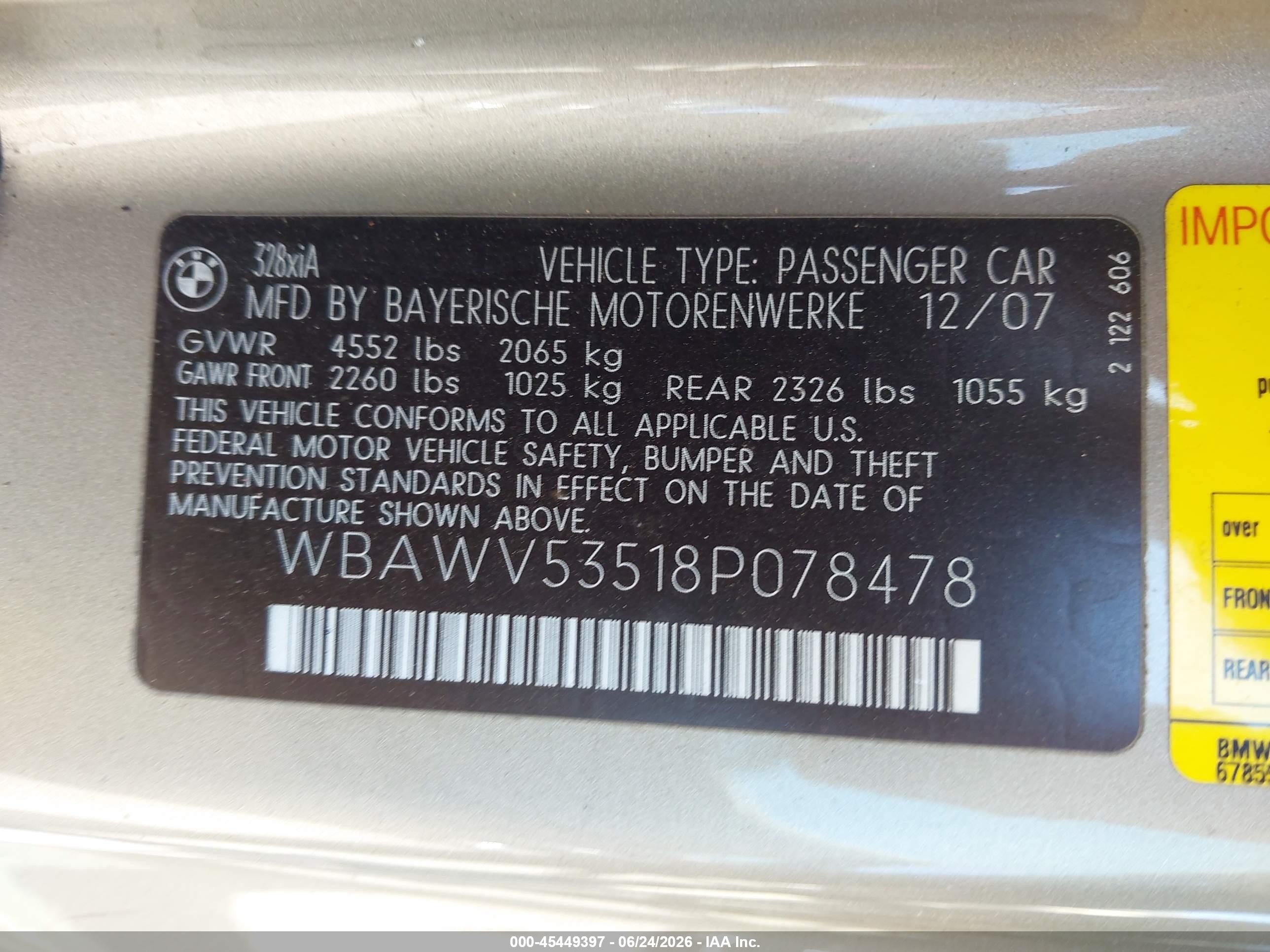 2008 Bmw 328xi Gold vin: WBAWV53518P078478