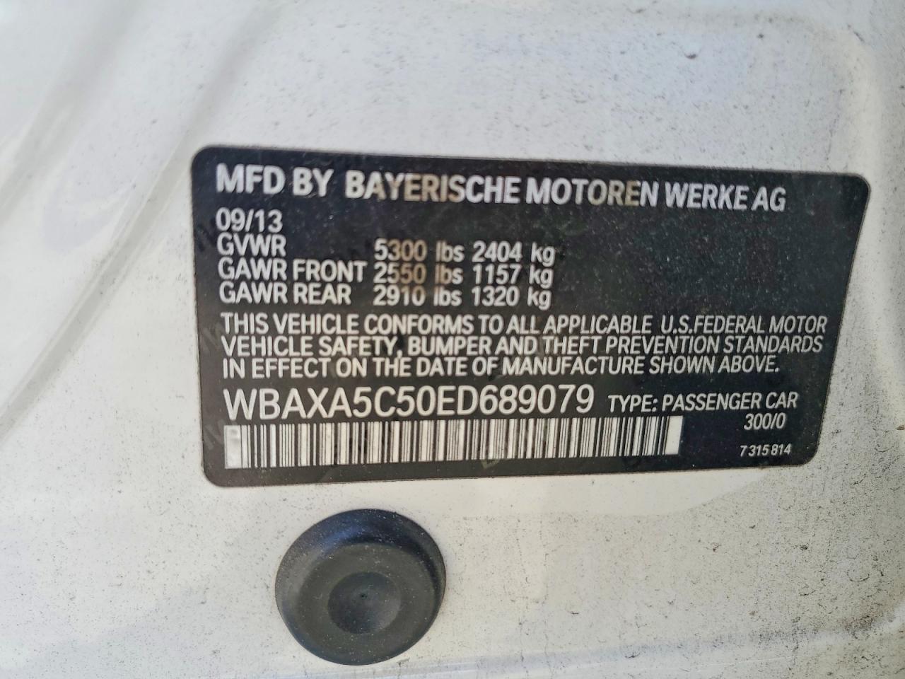 2014 Bmw 535 D White vin: WBAXA5C50ED689079