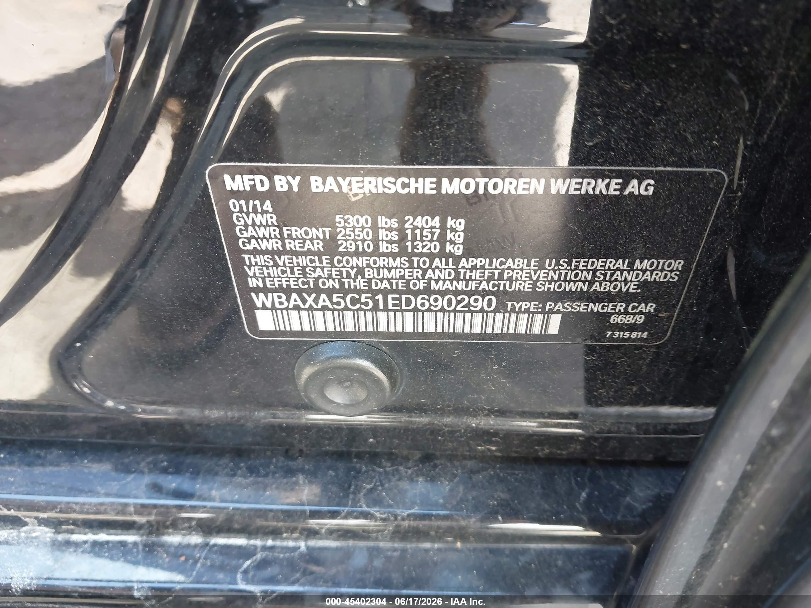 2014 Bmw 535d   Black vin: WBAXA5C51ED690290