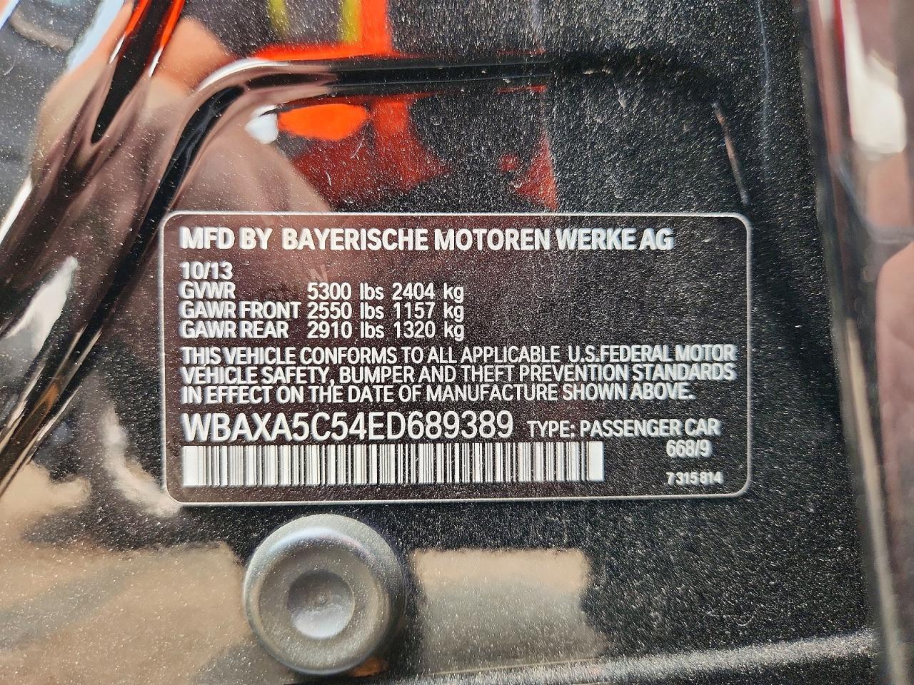 2014 Bmw 535 D Black vin: WBAXA5C54ED689389