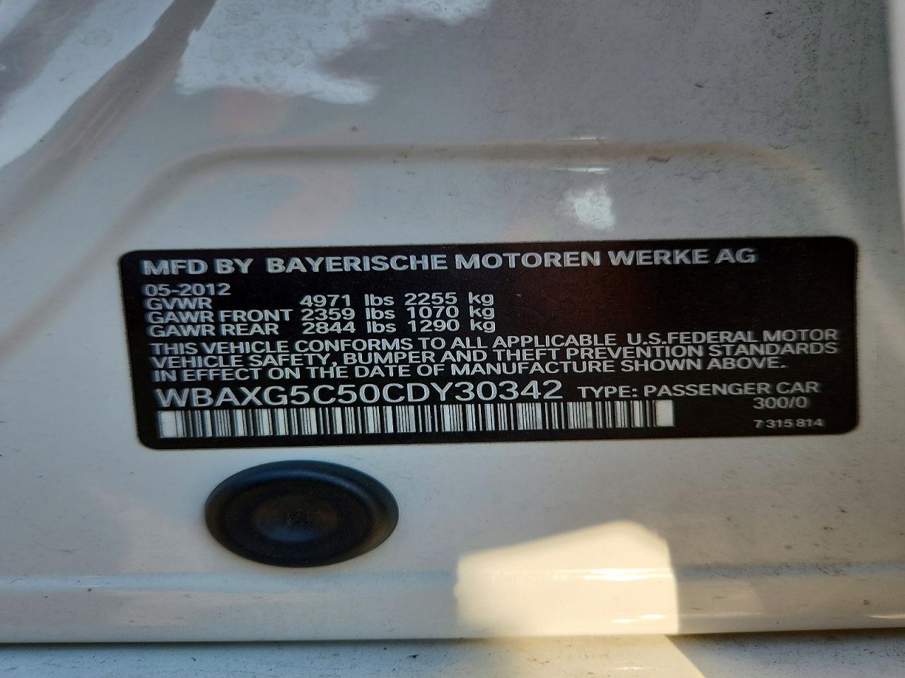 2012 Bmw 528 I Белый vin: WBAXG5C50CDY30342