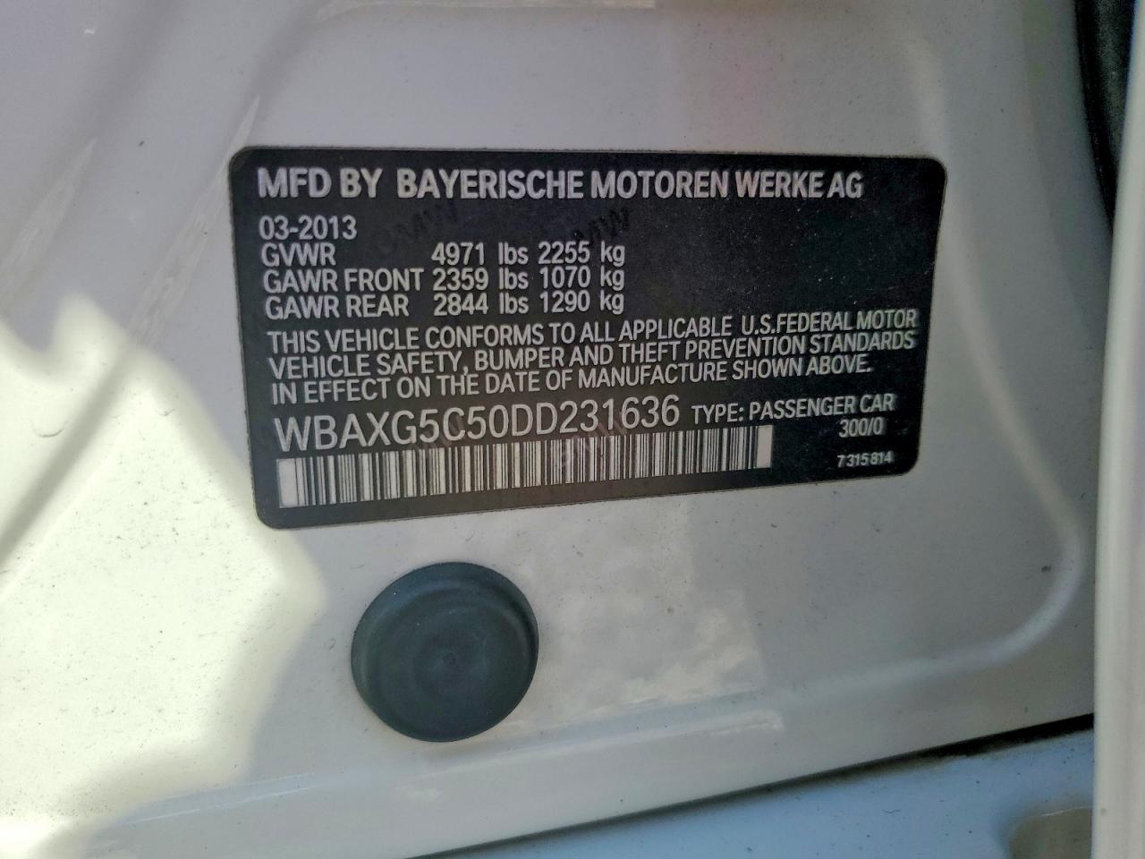 2013 Bmw 528 I White vin: WBAXG5C50DD231636