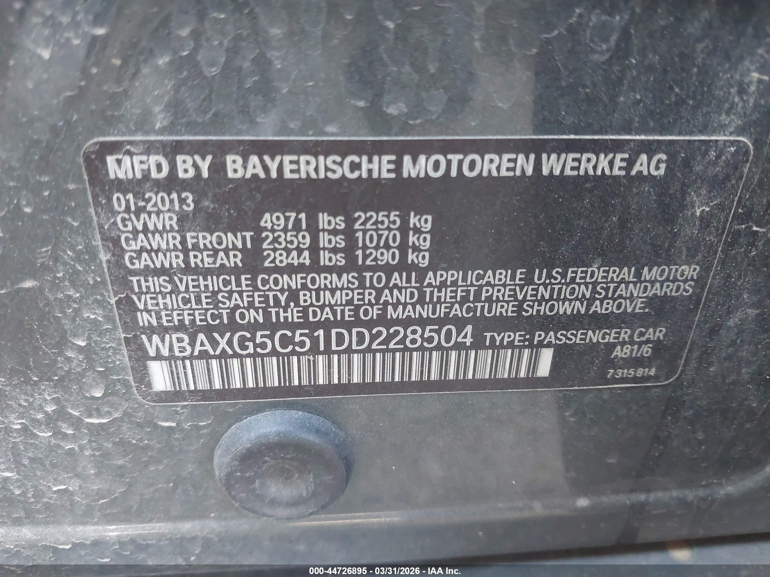 2013 Bmw 528i   Green vin: WBAXG5C51DD228504