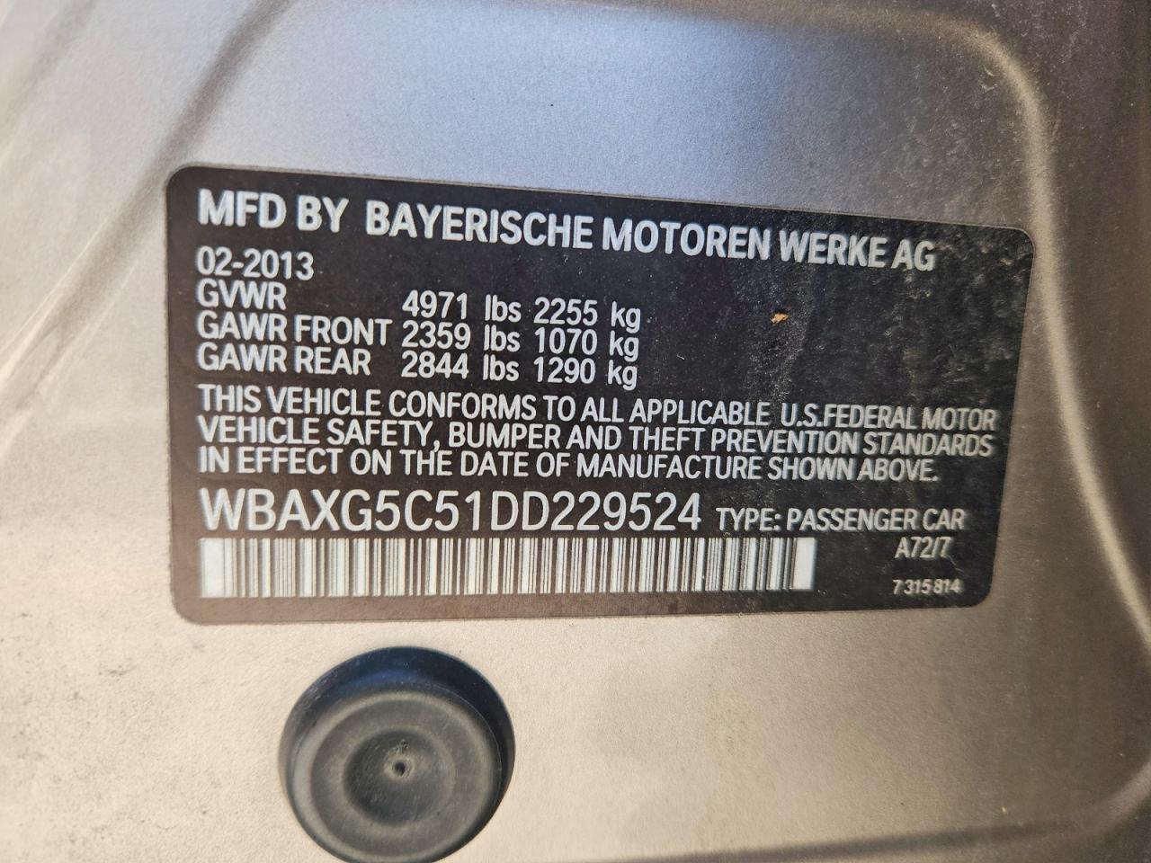2013 Bmw 528 I Silver vin: WBAXG5C51DD229524