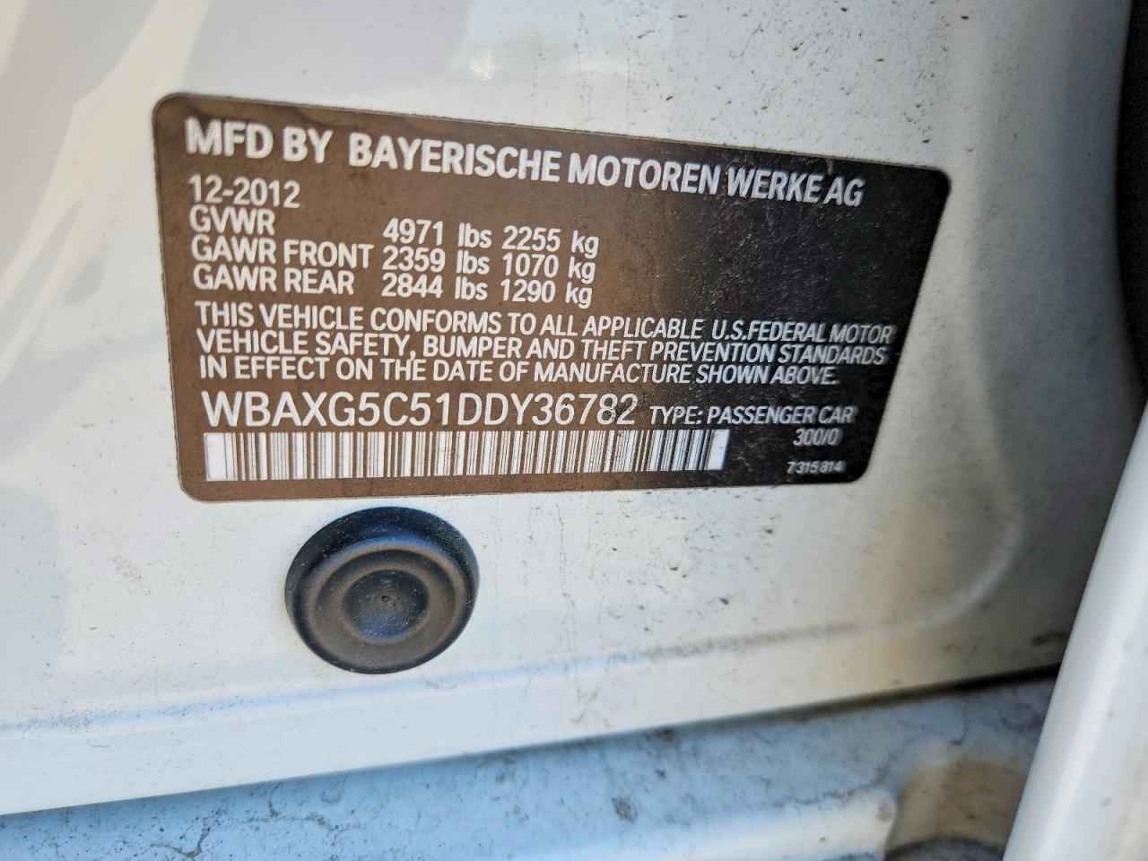 2013 Bmw 528 I White vin: WBAXG5C51DDY36782