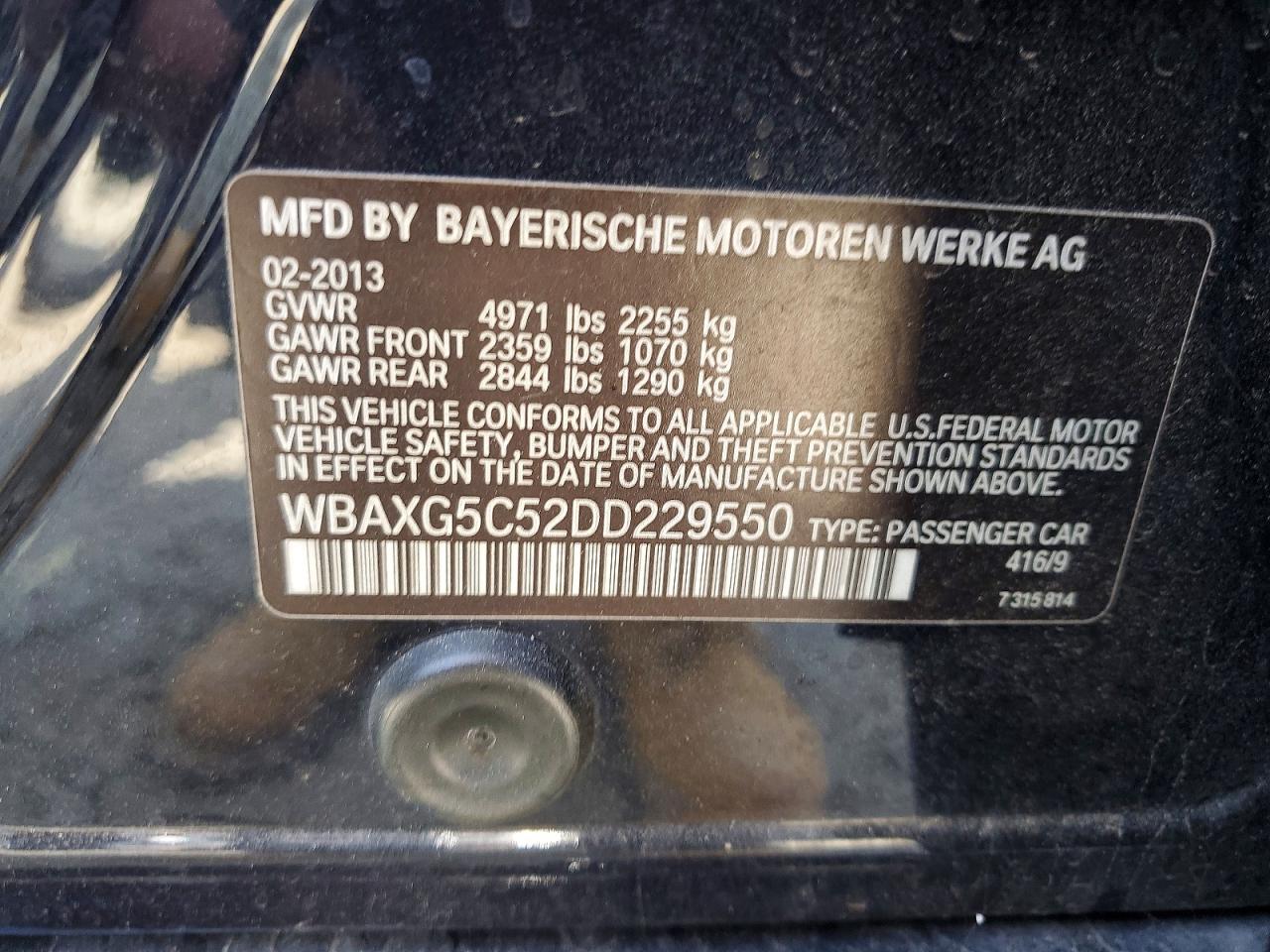 2013 Bmw 528 I Black vin: WBAXG5C52DD229550
