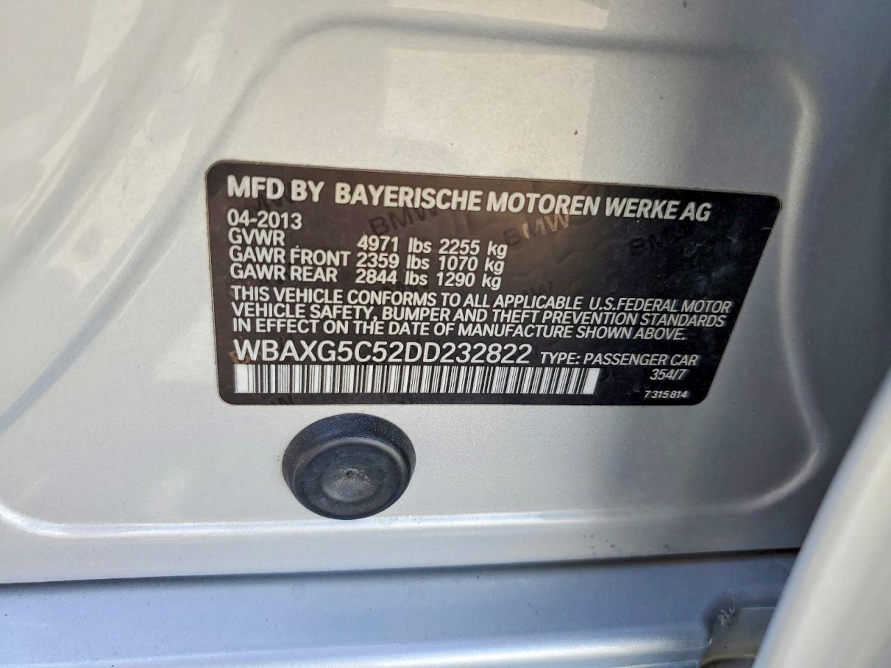 2013 Bmw 528 I Silver vin: WBAXG5C52DD232822