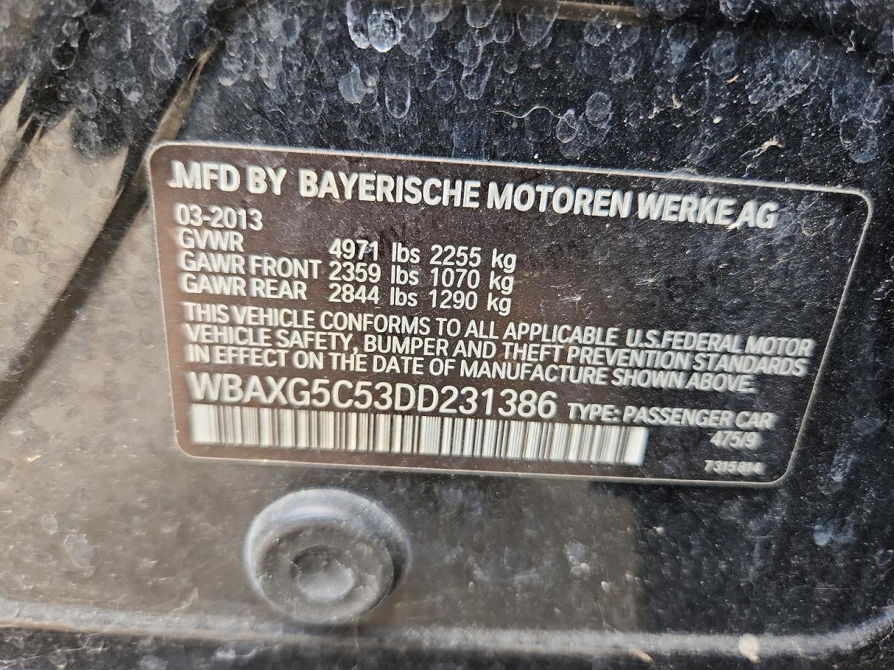 2013 Bmw 528 I Black vin: WBAXG5C53DD231386