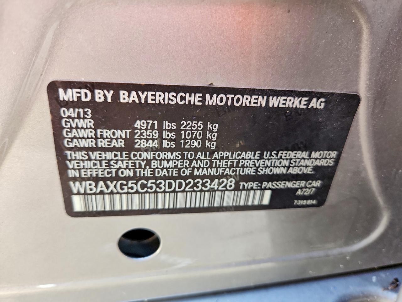 2013 Bmw 528 I Silver vin: WBAXG5C53DD233428