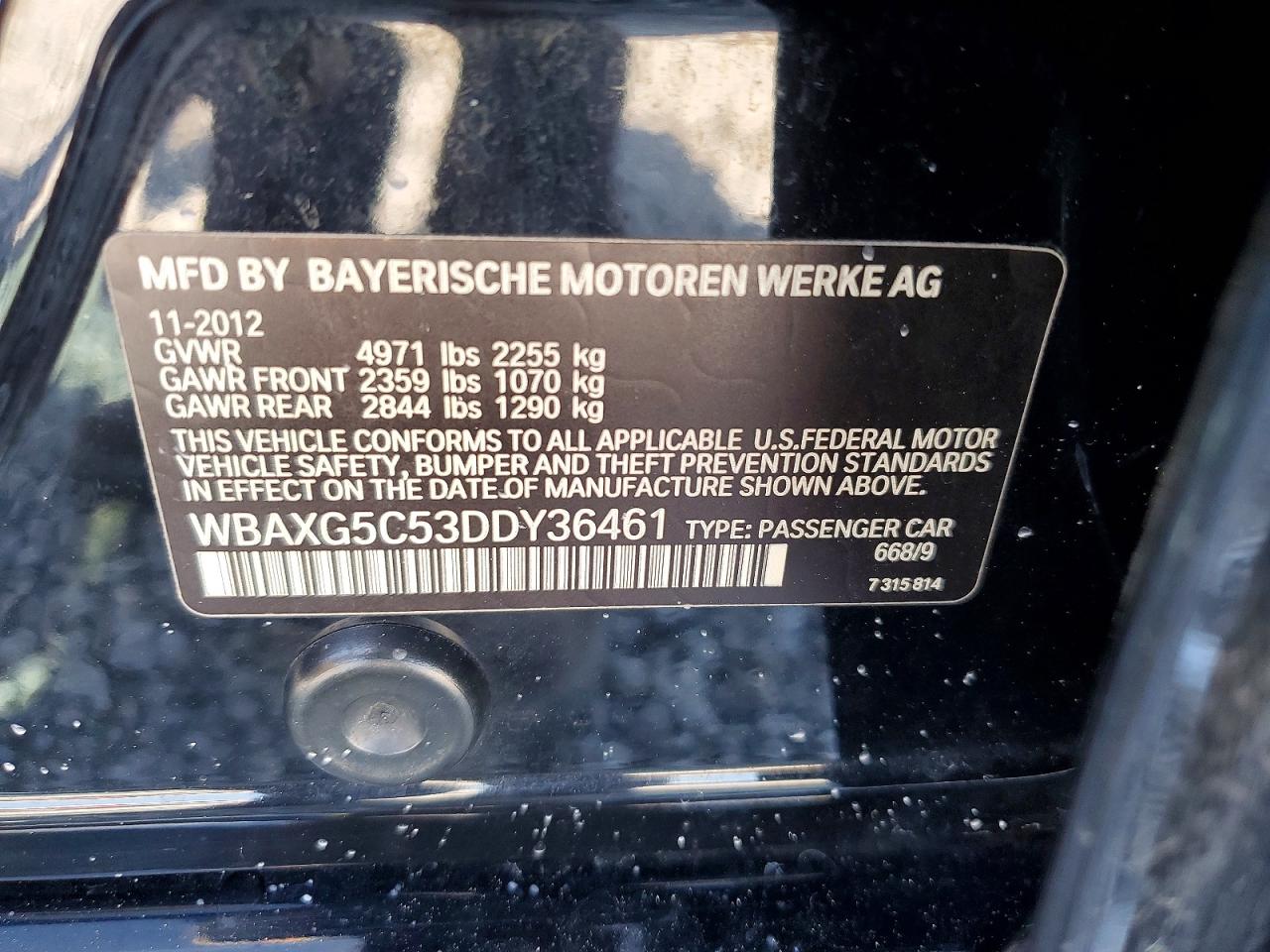 2013 Bmw 528 I Black vin: WBAXG5C53DDY36461
