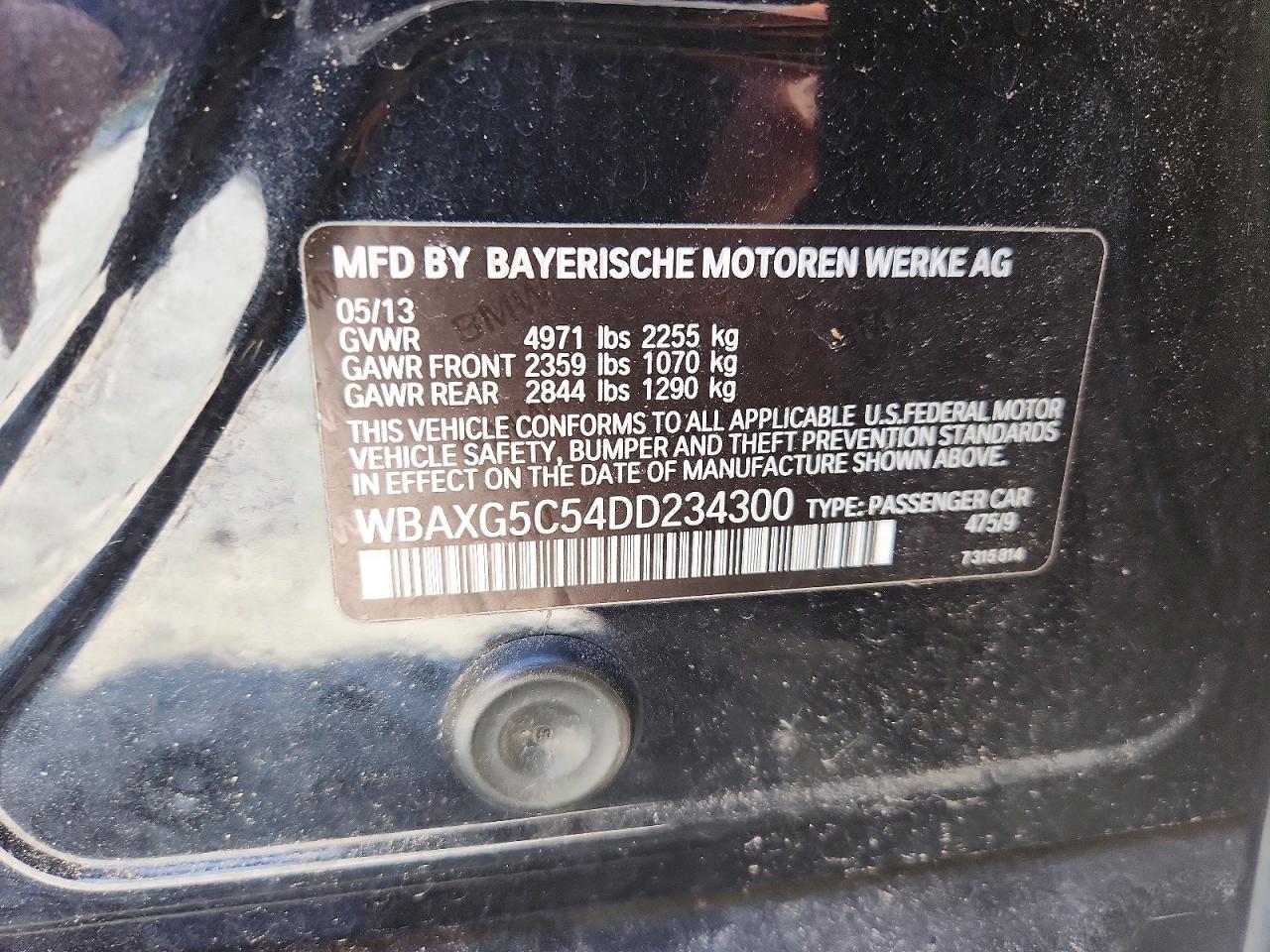 2013 Bmw 528 I Черный vin: WBAXG5C54DD234300