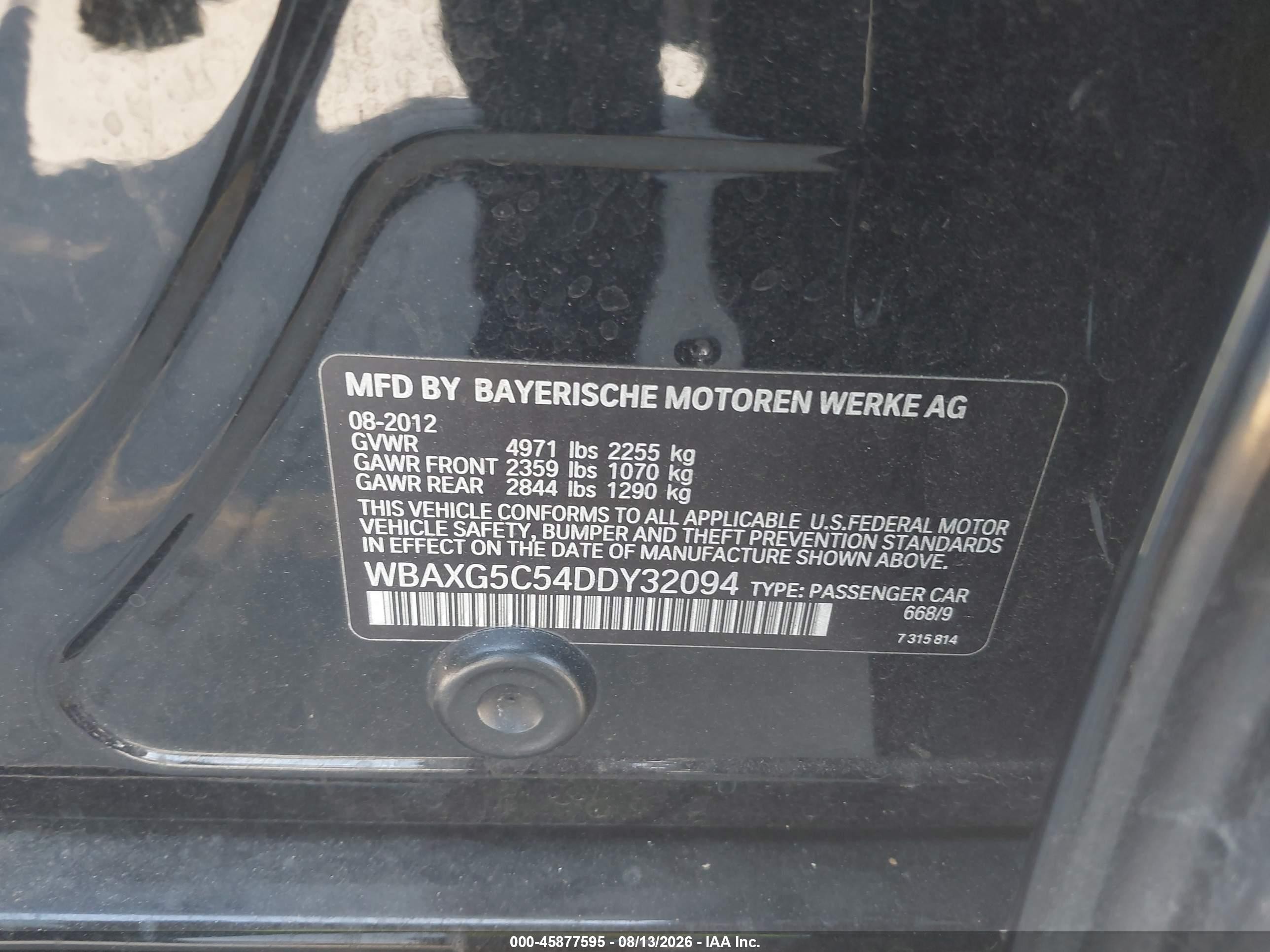 2013 Bmw 528i   Black vin: WBAXG5C54DDY32094