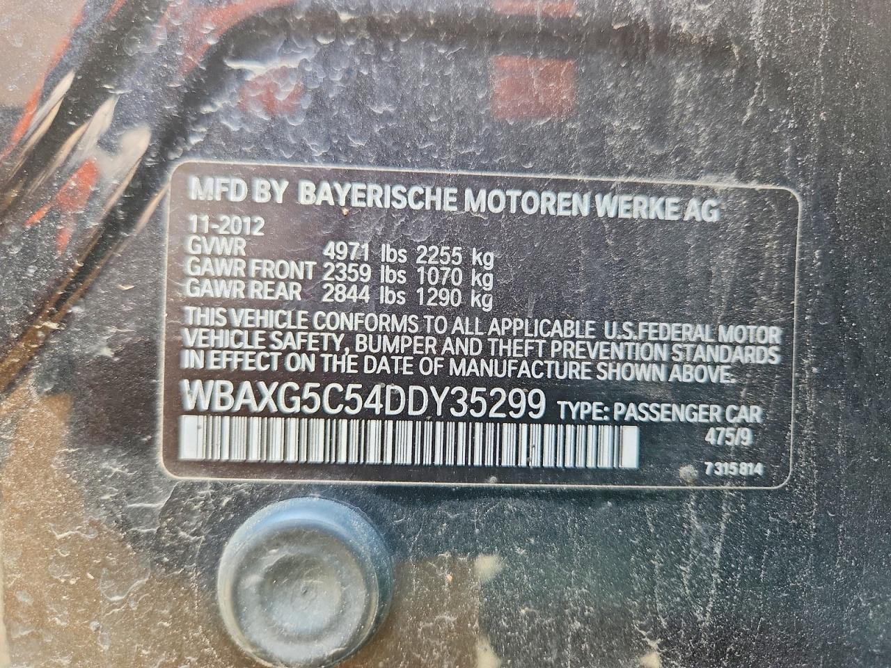 2013 Bmw 528 I Черный vin: WBAXG5C54DDY35299