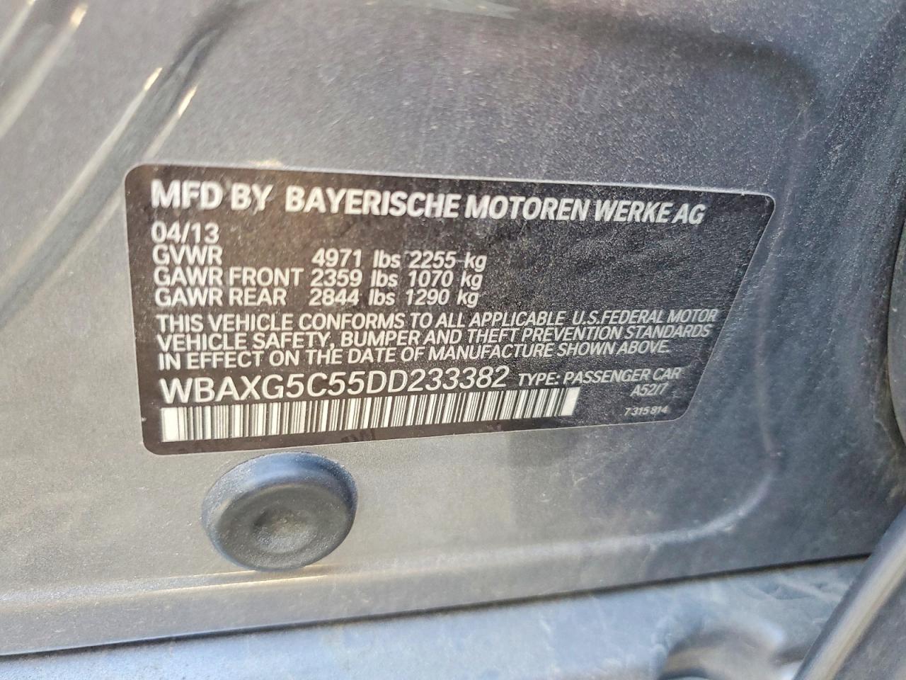 2013 Bmw 528 I Gray vin: WBAXG5C55DD233382