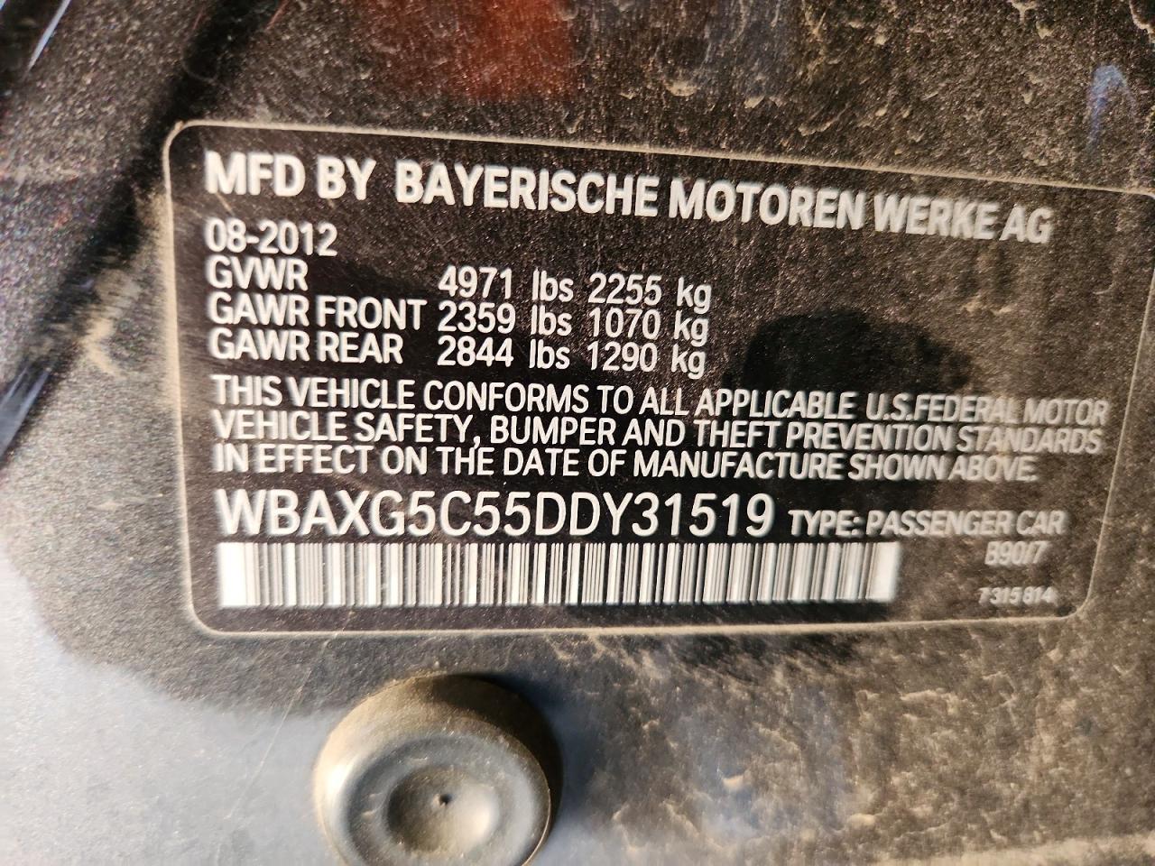 2013 Bmw 528 I Charcoal vin: WBAXG5C55DDY31519