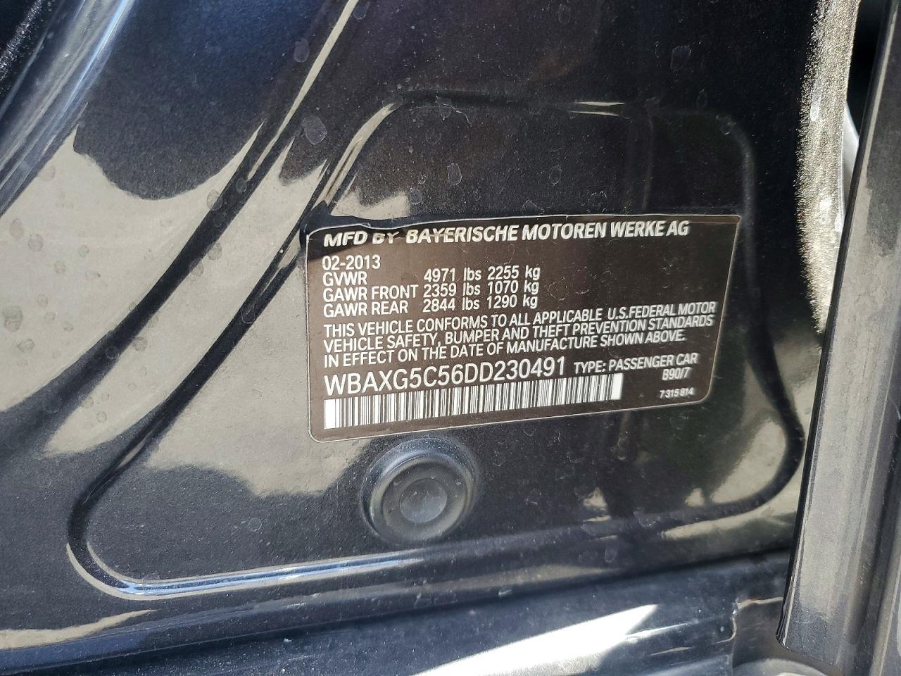 2013 Bmw 528 I Black vin: WBAXG5C56DD230491
