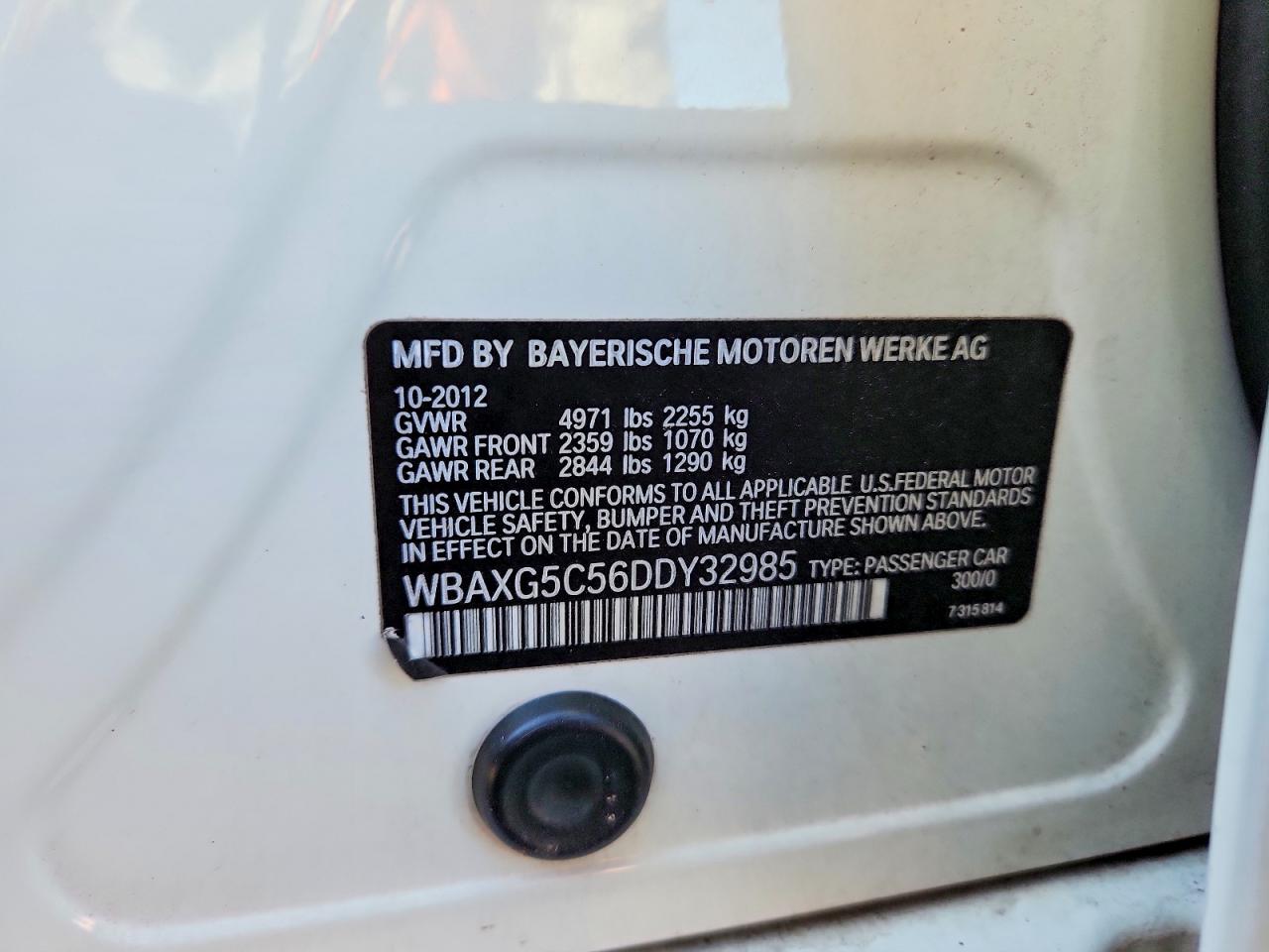 2013 Bmw 528 I White vin: WBAXG5C56DDY32985