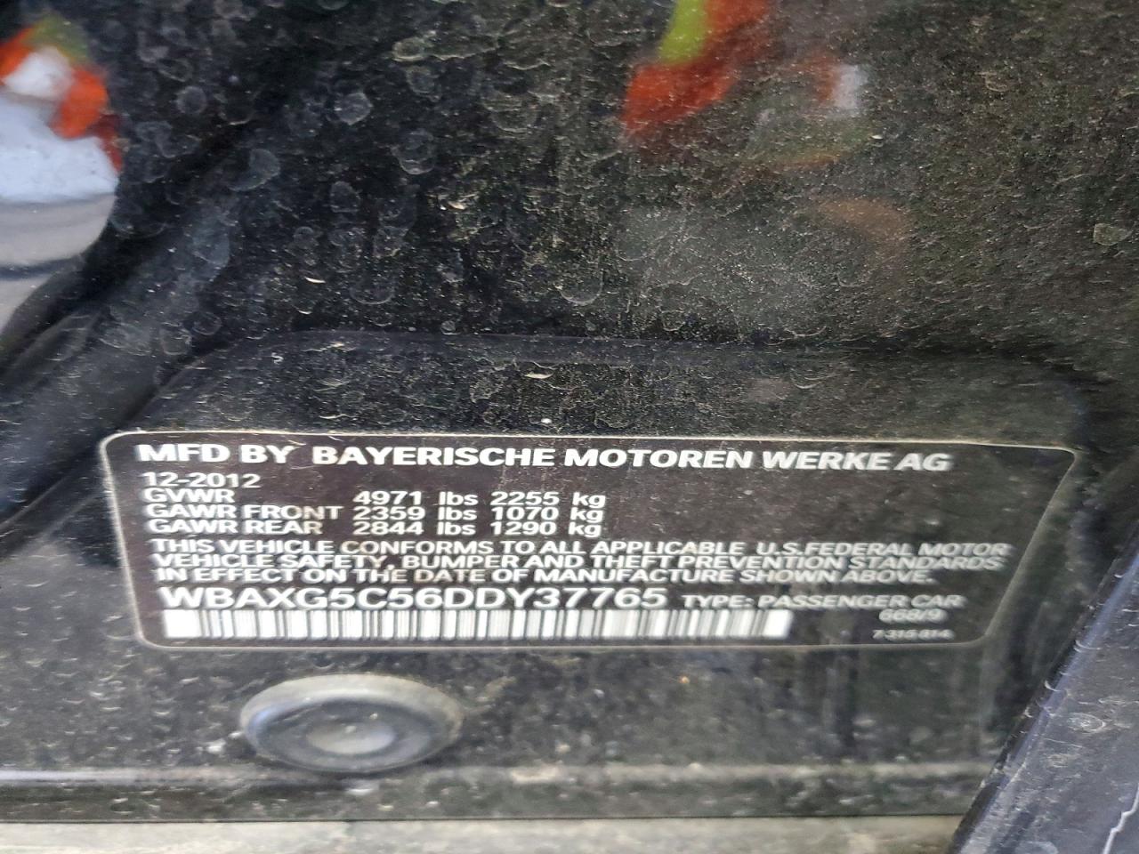 2013 Bmw 528 I Black vin: WBAXG5C56DDY37765