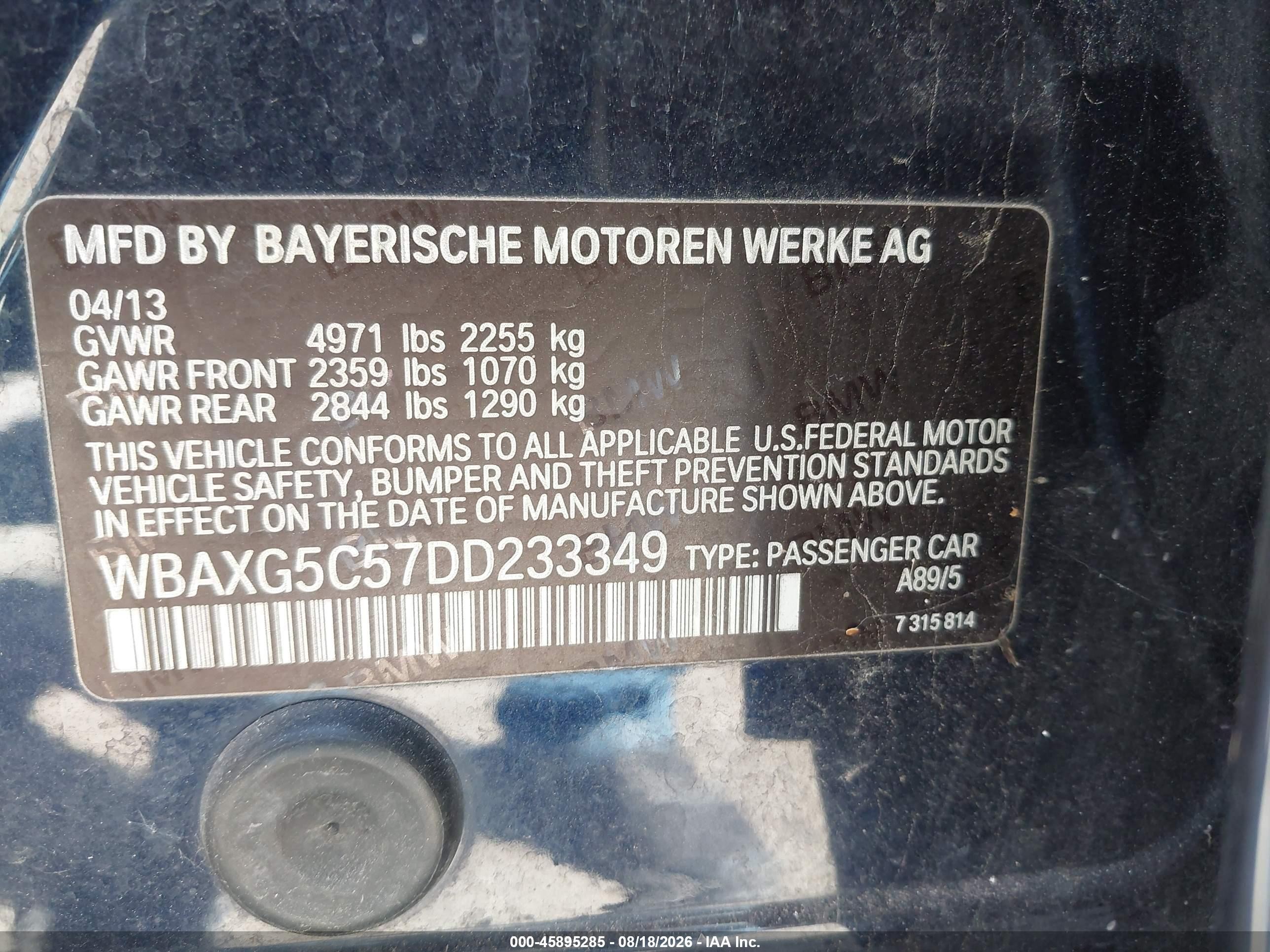 2013 Bmw 528i   Blue vin: WBAXG5C57DD233349