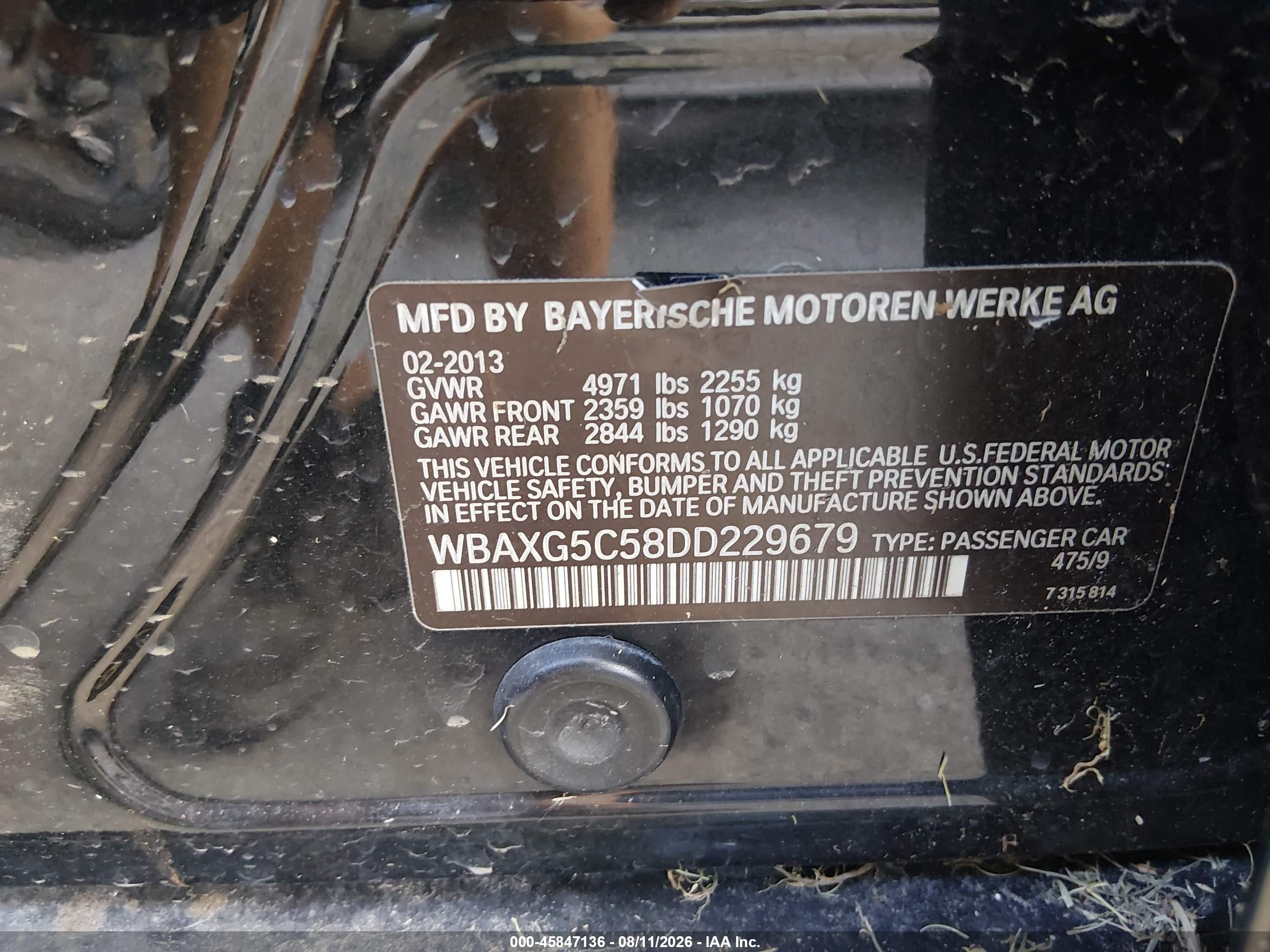 2013 Bmw 528i   Black vin: WBAXG5C58DD229679