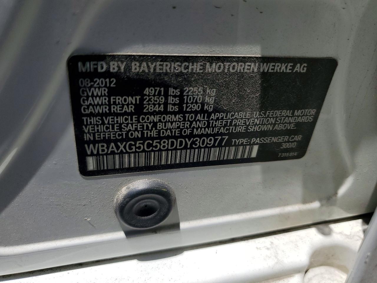 2013 Bmw 528 I Белый vin: WBAXG5C58DDY30977