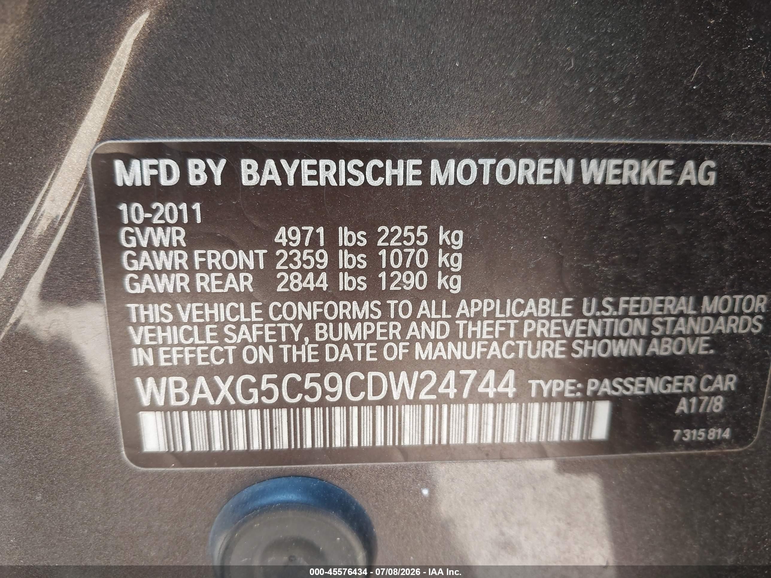 2012 Bmw 528i   Gray vin: WBAXG5C59CDW24744