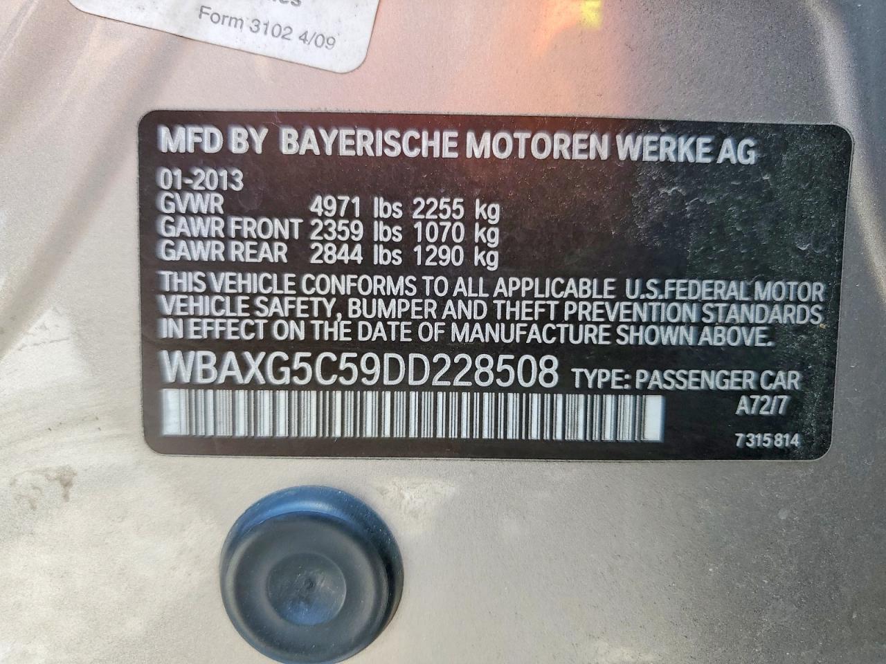 2013 Bmw 528 I Cream vin: WBAXG5C59DD228508