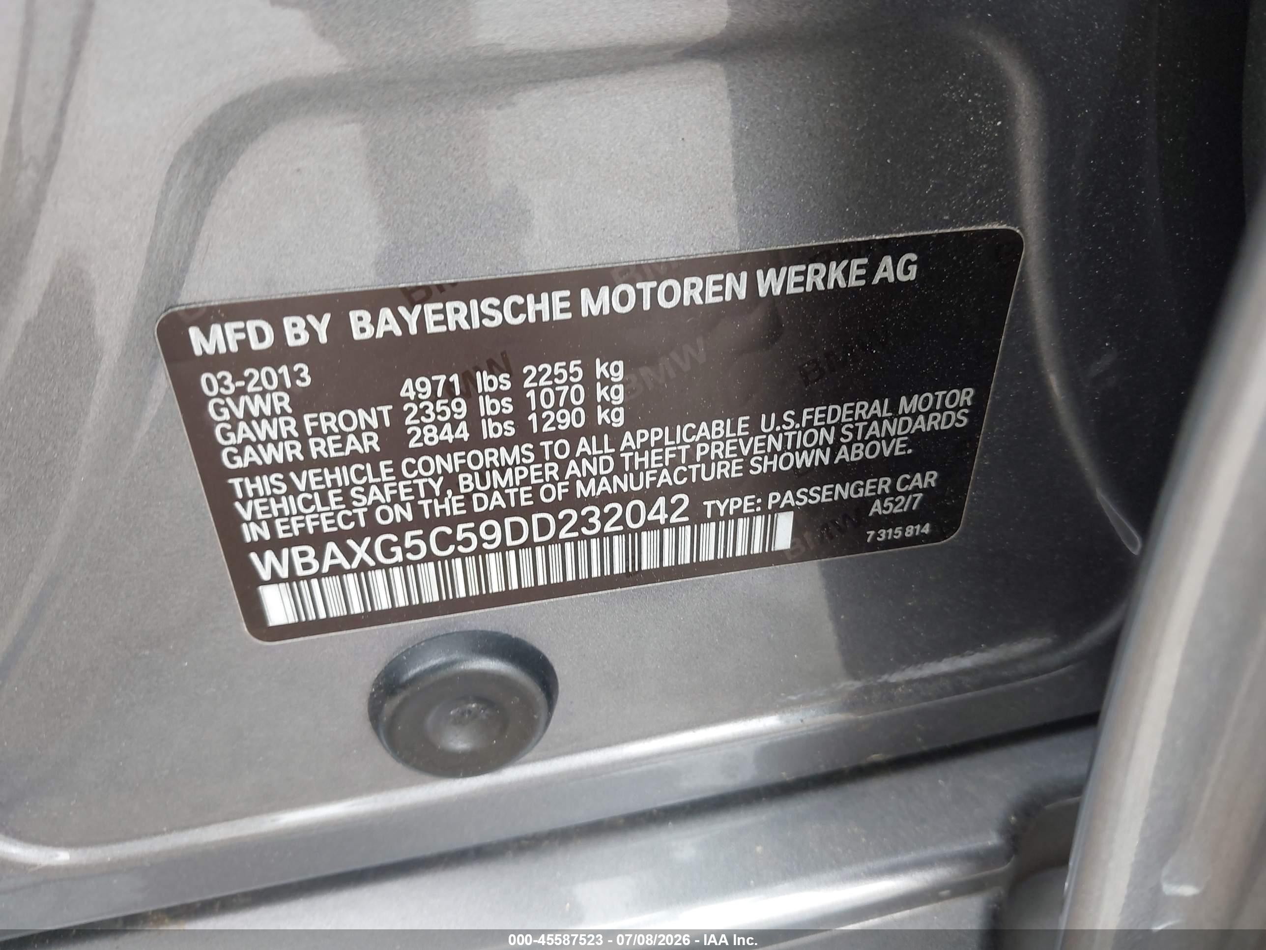 2013 Bmw 528i   Gray vin: WBAXG5C59DD232042