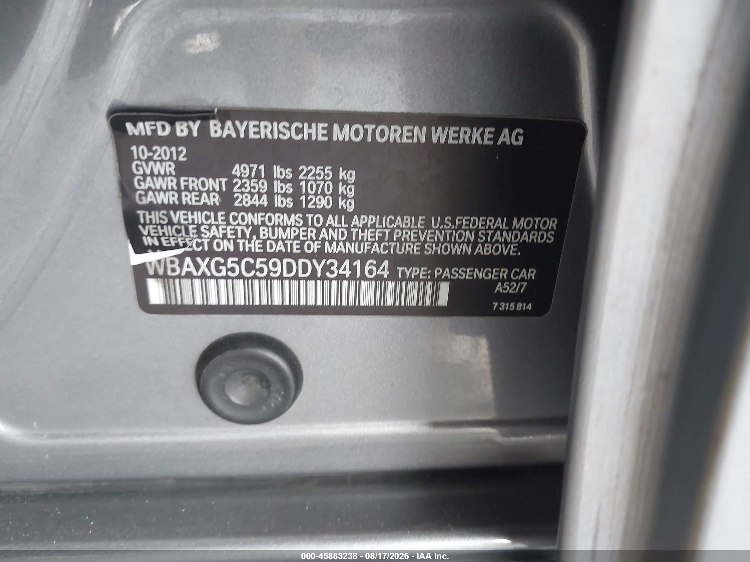 2013 Bmw 528i   Серебряный vin: WBAXG5C59DDY34164
