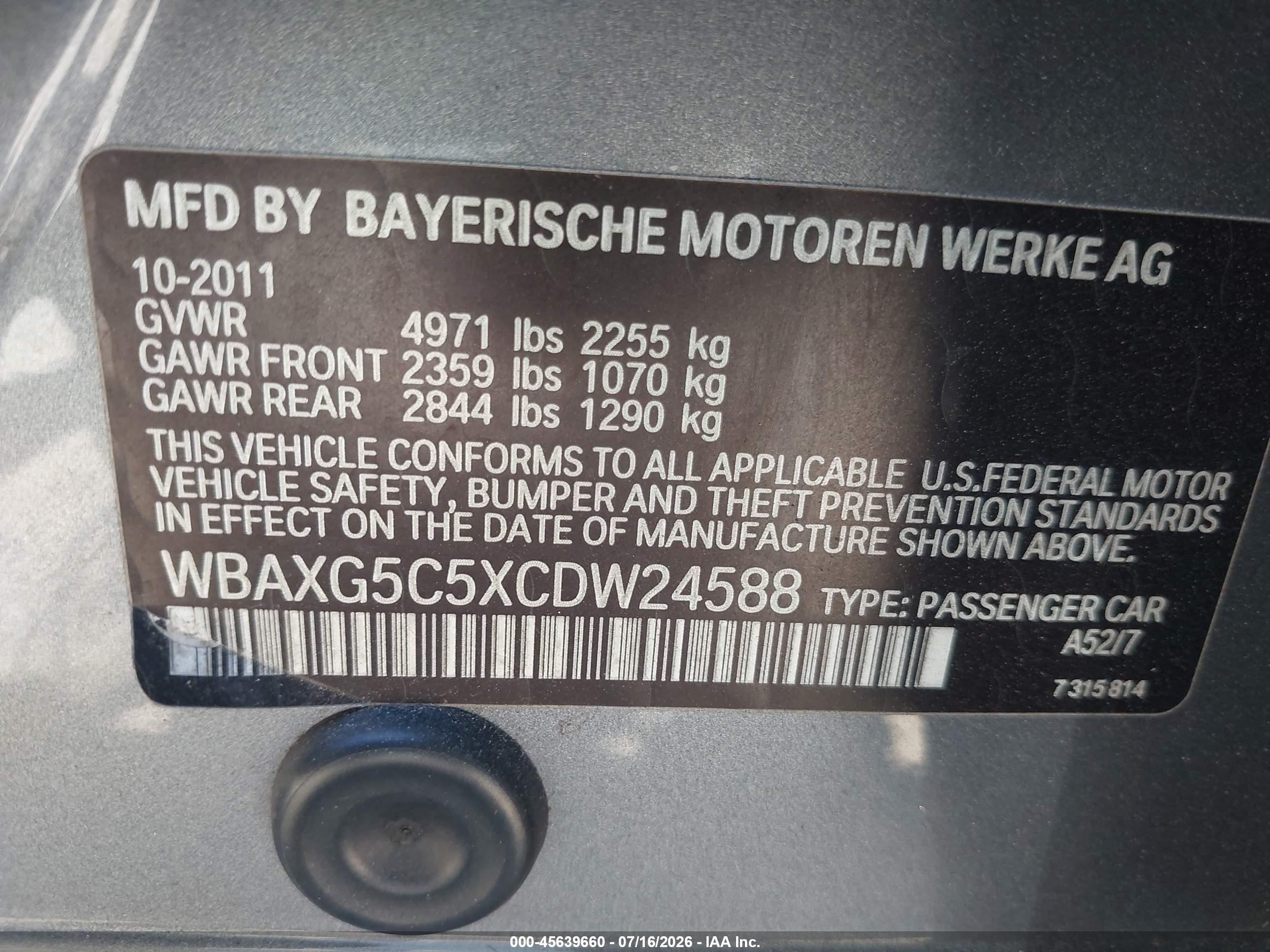 2012 Bmw 528i   Gray vin: WBAXG5C5XCDW24588